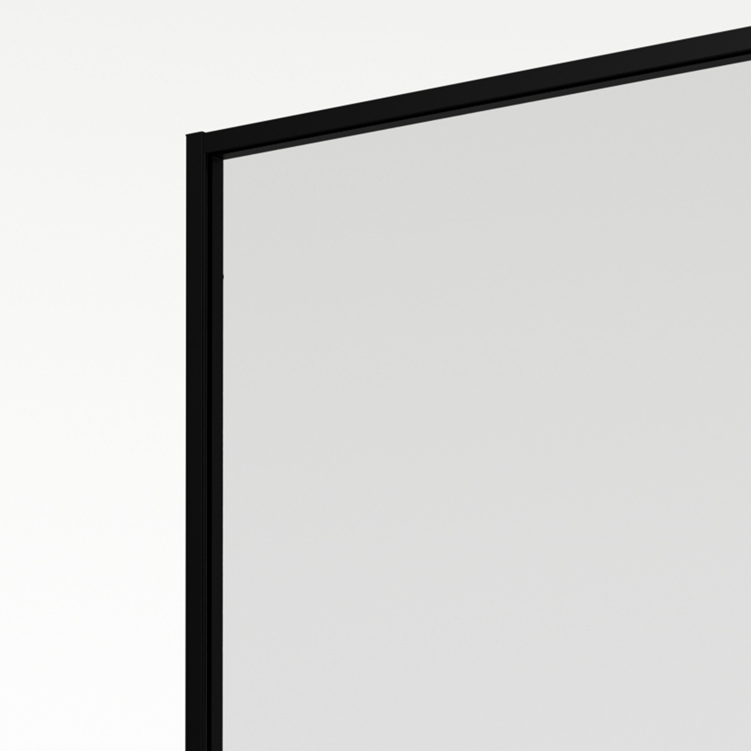 Aqualux AQ PRO Matt Black Clear Single Wet room glass screen (H)200cm (W)100cm