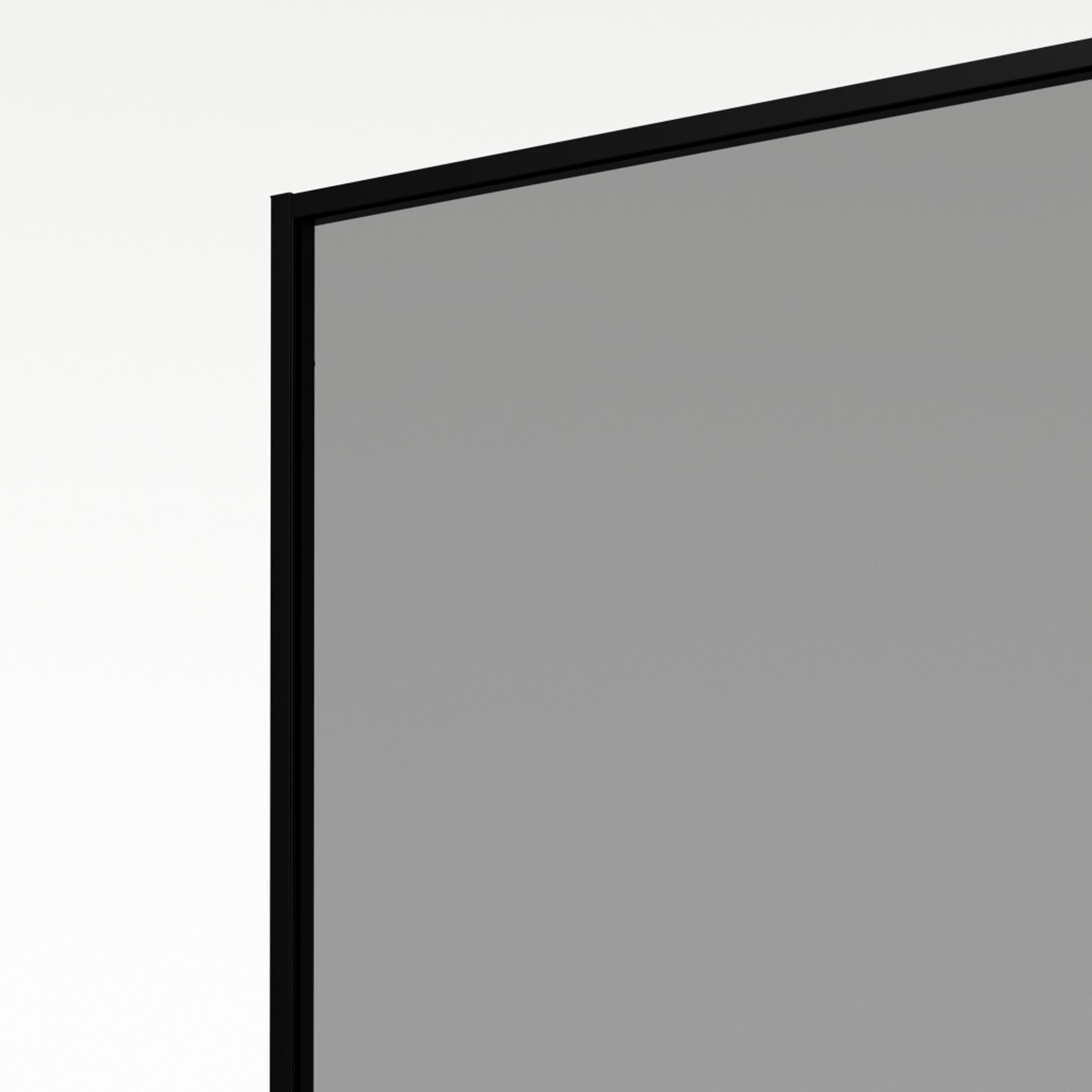 Aqualux AQ PRO Matt Black Smoked Single Wet room glass screen (H)200cm (W)100cm