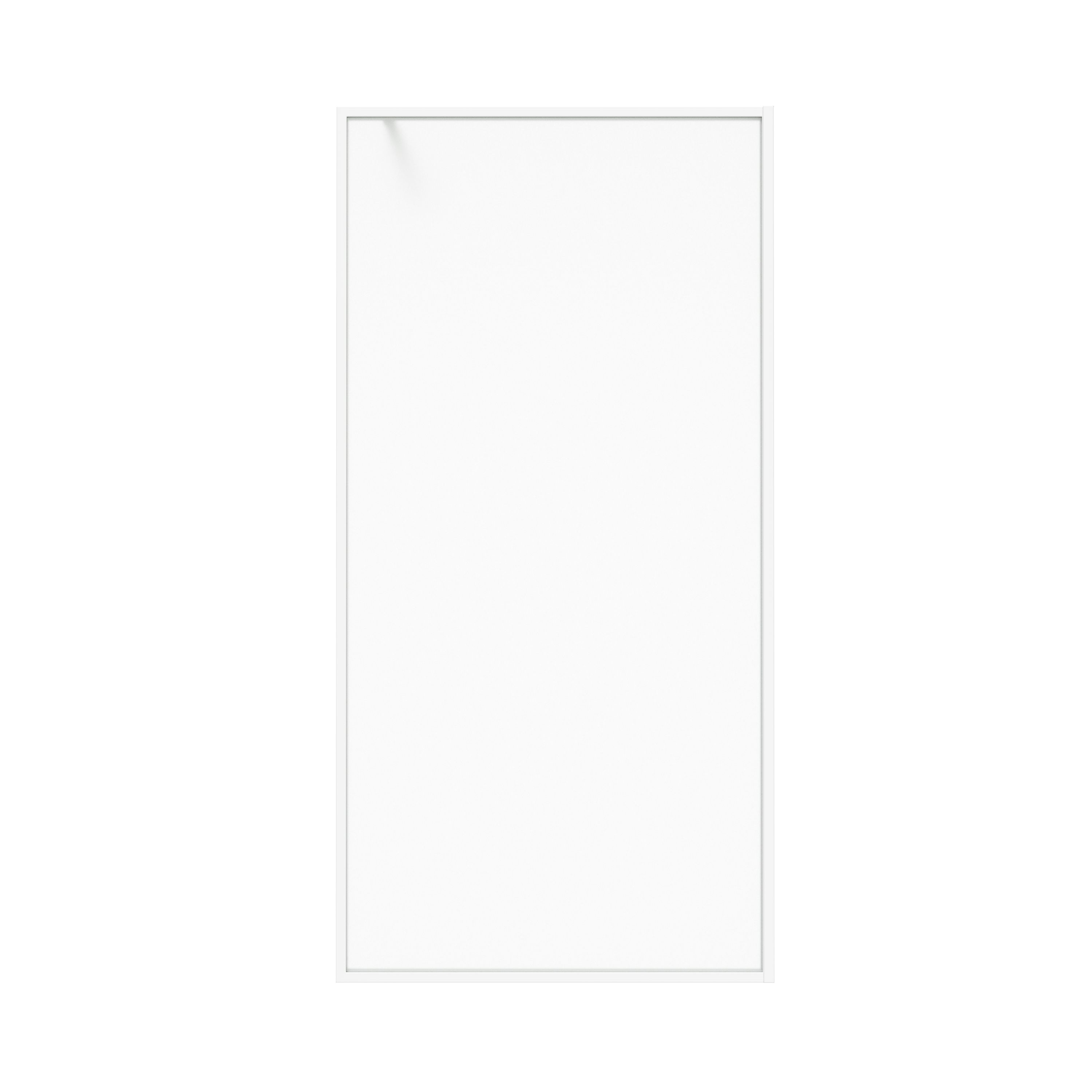 Aqualux AQ PRO Matt White Clear Single Wet room glass screen (H)200cm (W)80cm