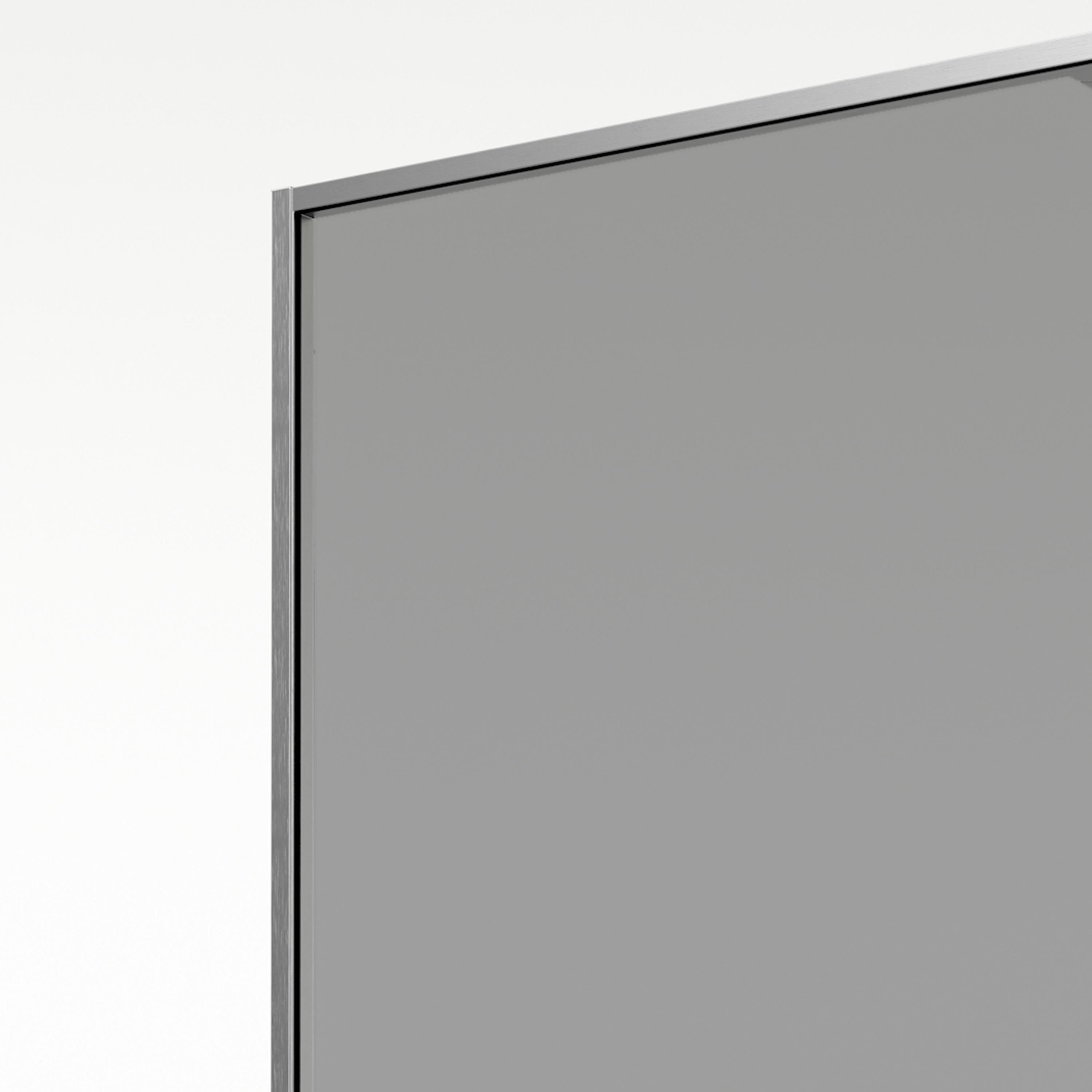 Aqualux AQ PRO Polished Silver Smoked Single Wet room glass screen (H)200cm (W)120cm