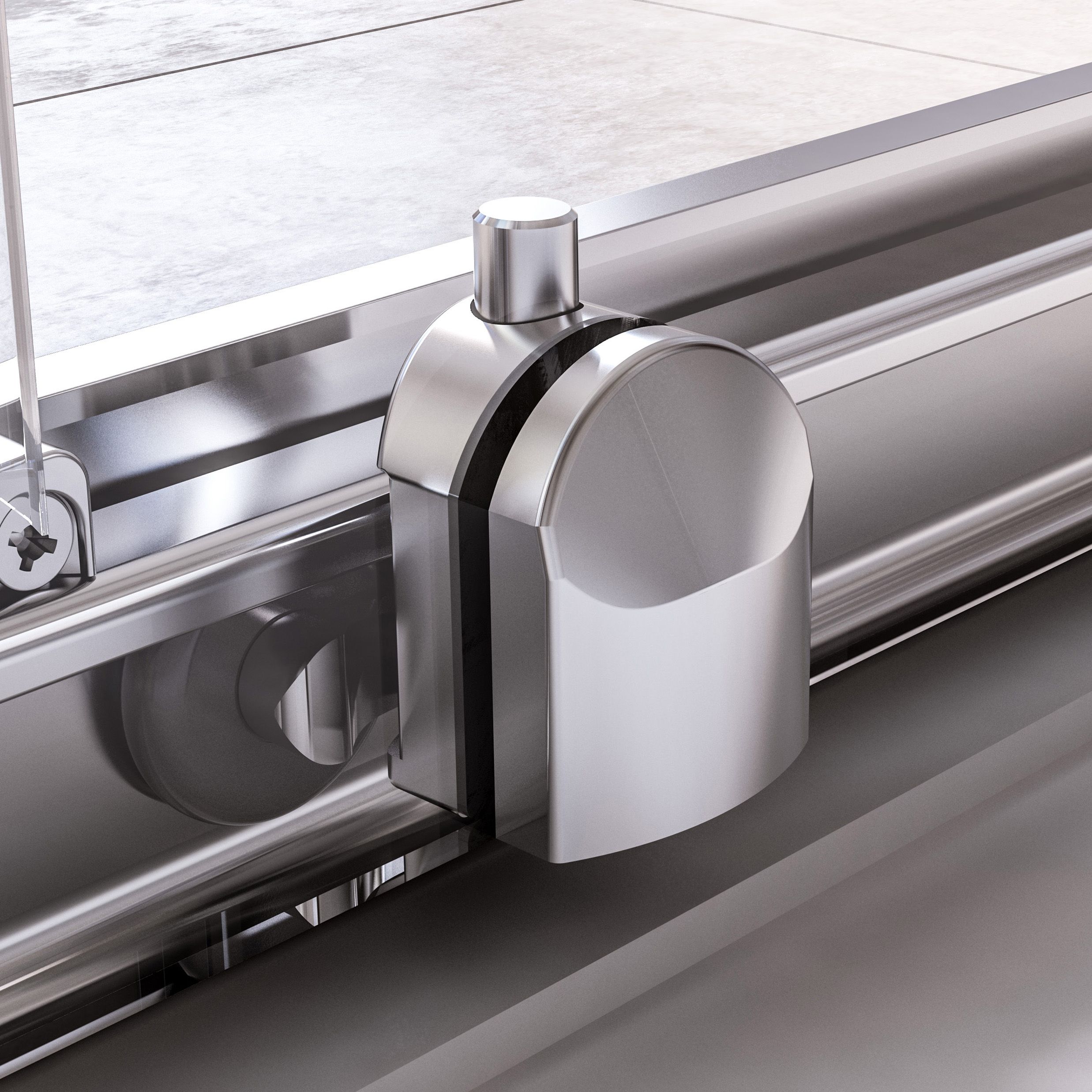 Aqualux Edge 6 Semi-framed Silver effect Clear glass Sliding Shower Door (H)193.5cm (W)120cm