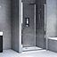 Aqualux Edge 6 Silver effect Left or right Rectangular Shower Enclosure & tray with Sliding door (H)193.5cm (W)76cm (D)120cm