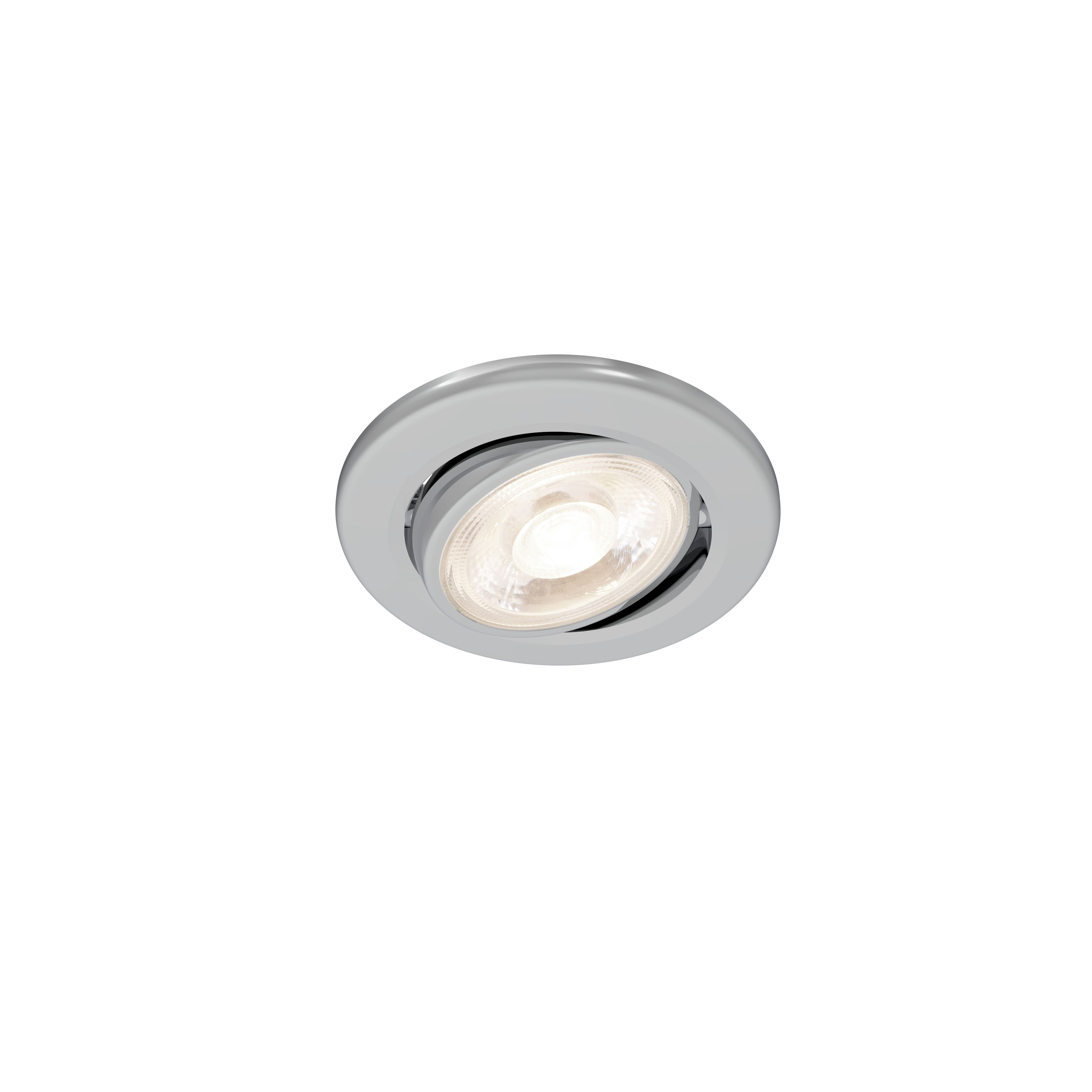 Arber Chrome effect Adjustable LED Fire-rated Warm & neutral Downlight 5W IP65, Pack of 6