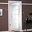 Arched 2 panel Patterned Glazed White Internal Door, (H)2040mm (W)826mm (T)40mm