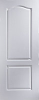 Arched 2 panel Unglazed Contemporary White Woodgrain effect Internal Door, (H)1981mm (W)686mm (T)35mm
