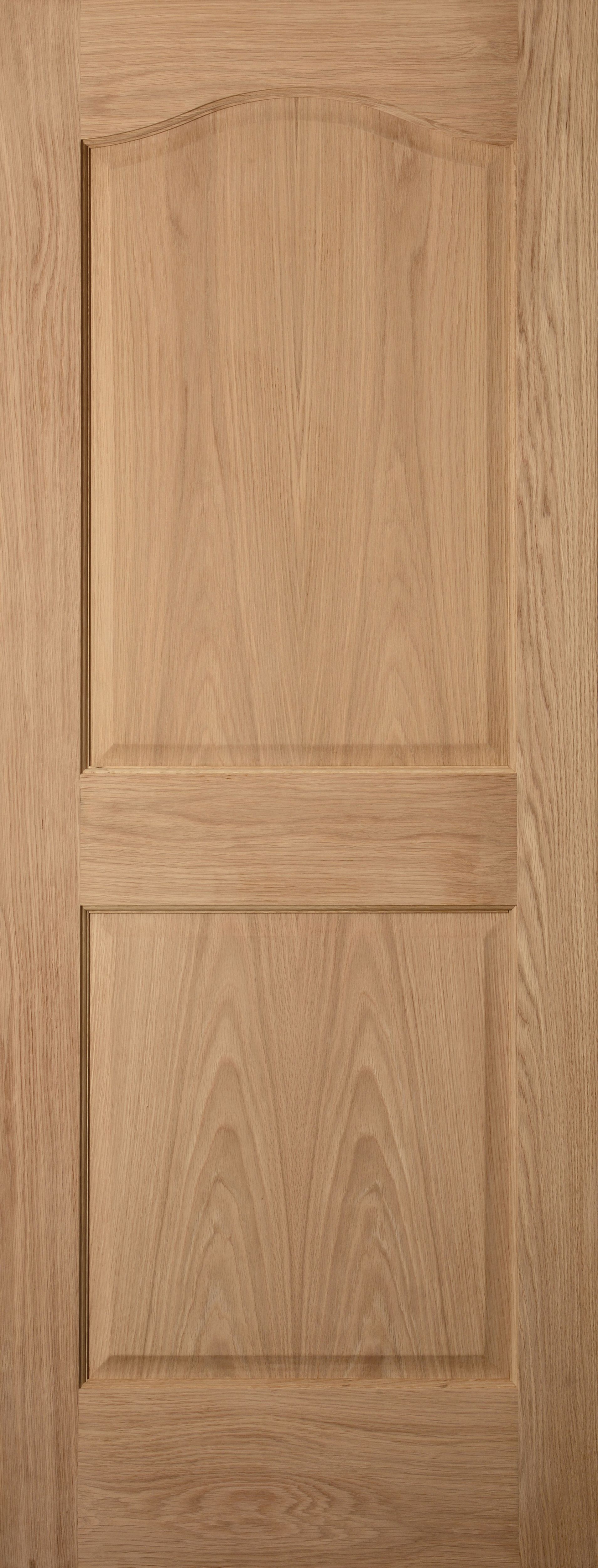Arched 2 panel Unglazed Oak veneer Internal Door, (H)1981mm (W)610mm (T)35mm