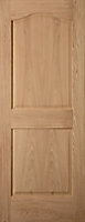 Arched 2 panel Unglazed Oak veneer Internal Door, (H)1981mm (W)762mm (T)35mm