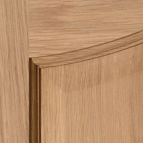 Arched 2 panel Unglazed Oak veneer Internal Door, (H)1981mm (W)762mm (T)35mm