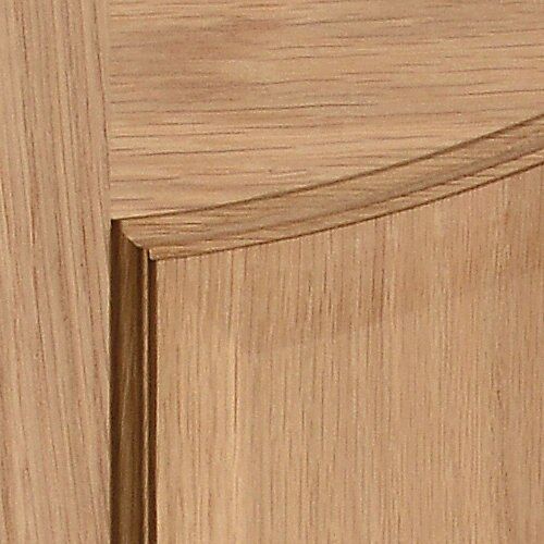Arched 2 panel Unglazed Oak veneer Internal Door, (H)1981mm (W)838mm (T)35mm