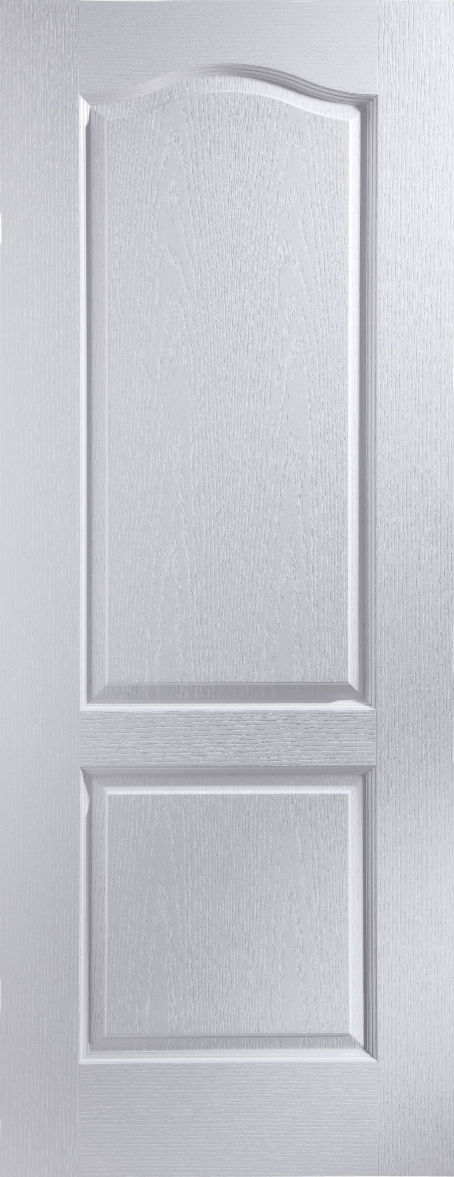 Arched 2 panel Unglazed White Woodgrain effect Internal Door, (H)2040mm (W)926mm (T)40mm
