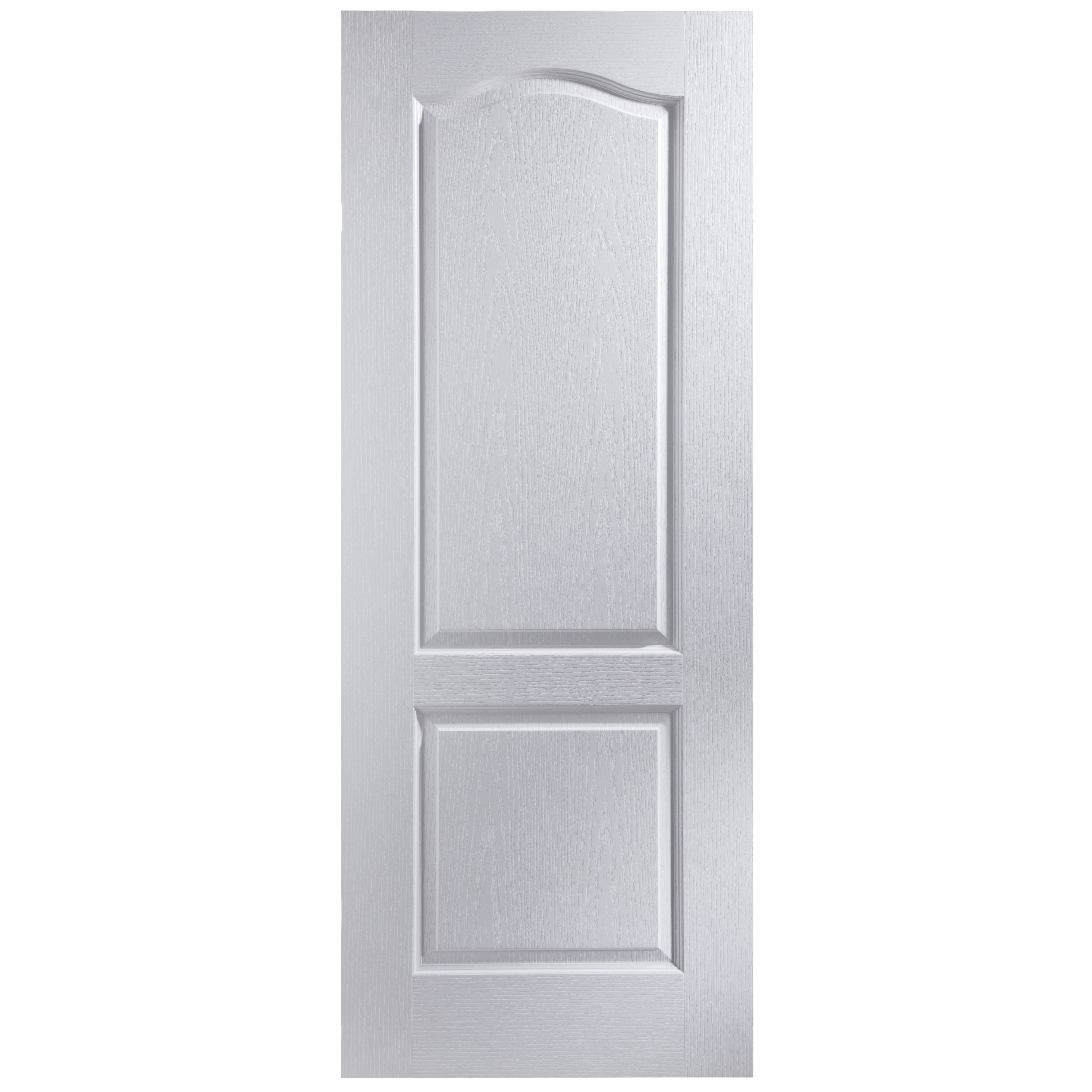 Arched 2 panel Unglazed White Woodgrain effect Internal Fire door, (H)1981mm (W)762mm (T)35mm