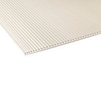 Ariel Clear Polycarbonate Multiwall Roofing sheet (L)1.22m (W)1220mm (T)4mm