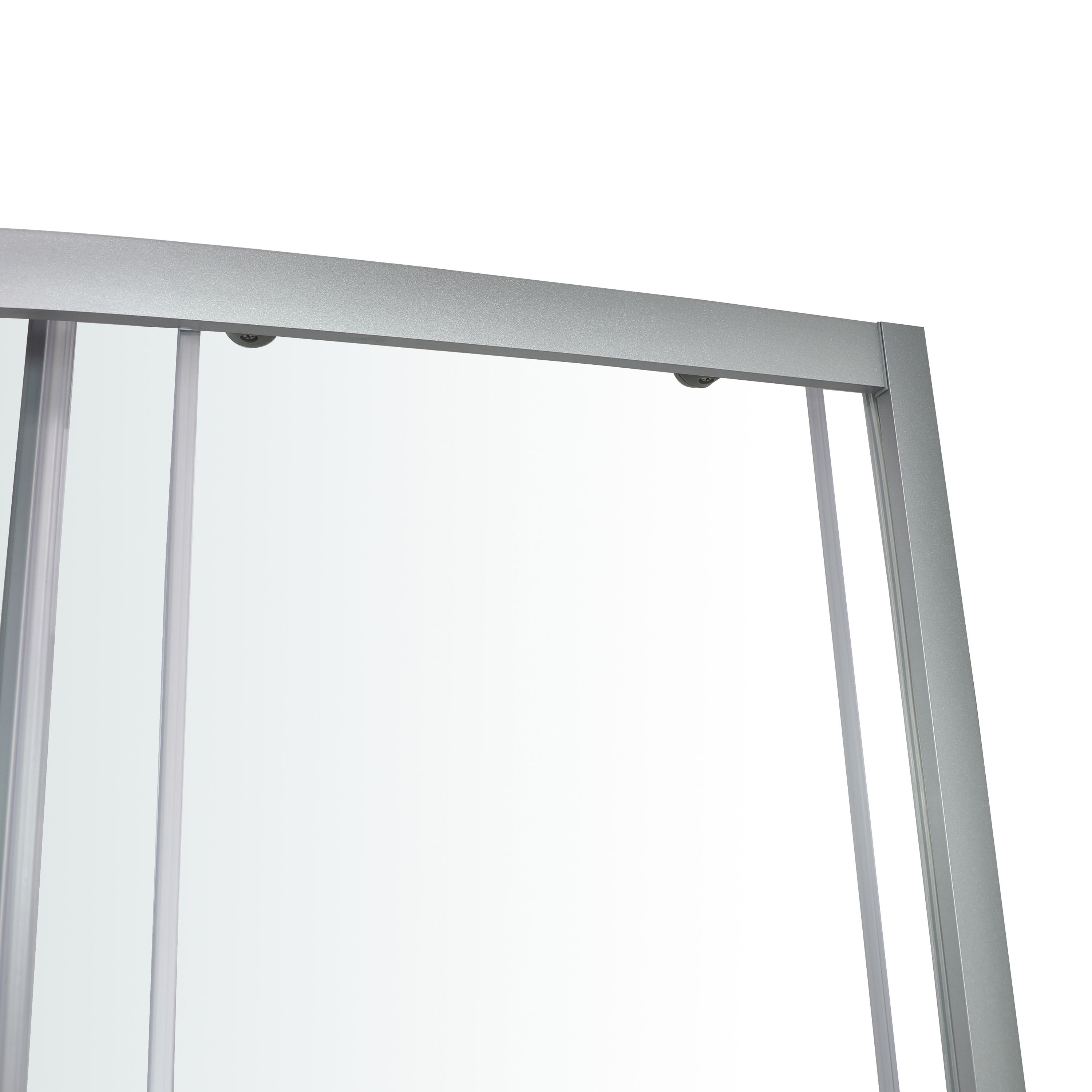 Arkell Framed Clear glass Silver effect Quadrant Shower enclosure - Corner entry double sliding door (W)80cm (D)80cm
