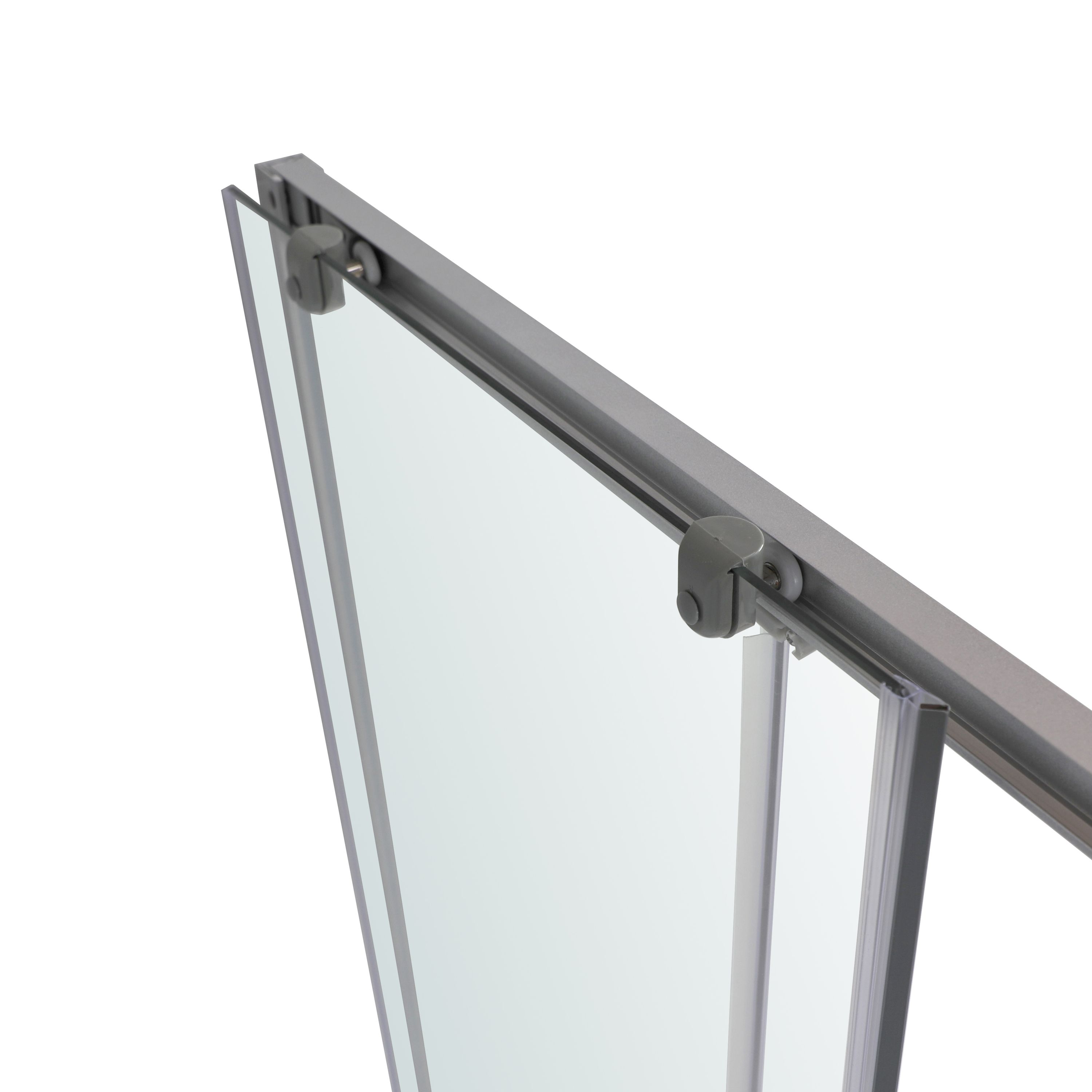 Arkell Framed Clear glass Silver effect Square Shower enclosure - Corner entry double sliding door (W)80cm (D)80cm
