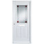 Arlington 2 panel Decorative Glazed White External Front door, (H)2085mm (W)920mm