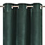 Arntzen Dark green Plain woven Lined Eyelet Curtain (W)117cm (L)137cm, Pair