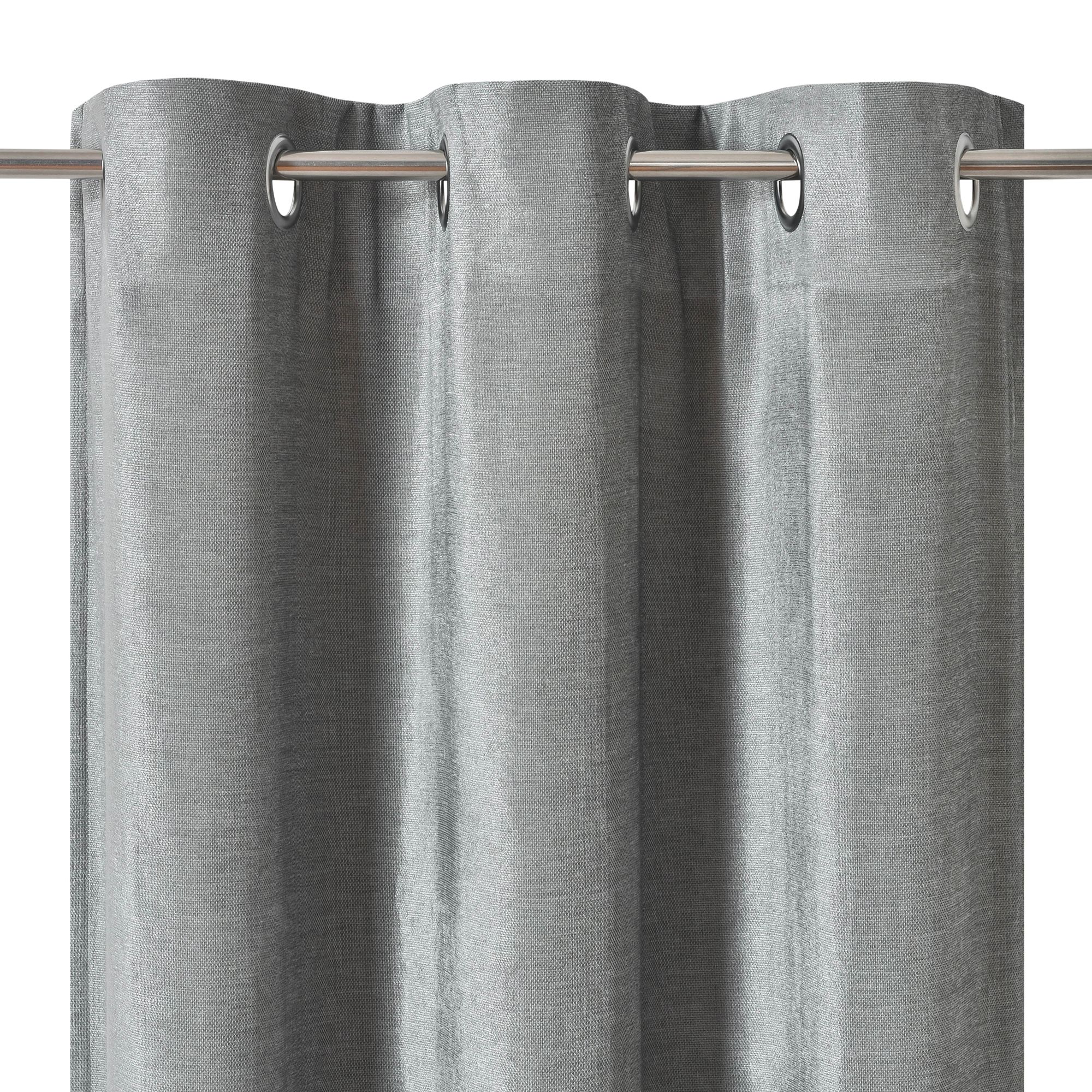 Arntzen Grey Plain woven Lined Eyelet Curtain (W)117cm (L)137cm, Pair
