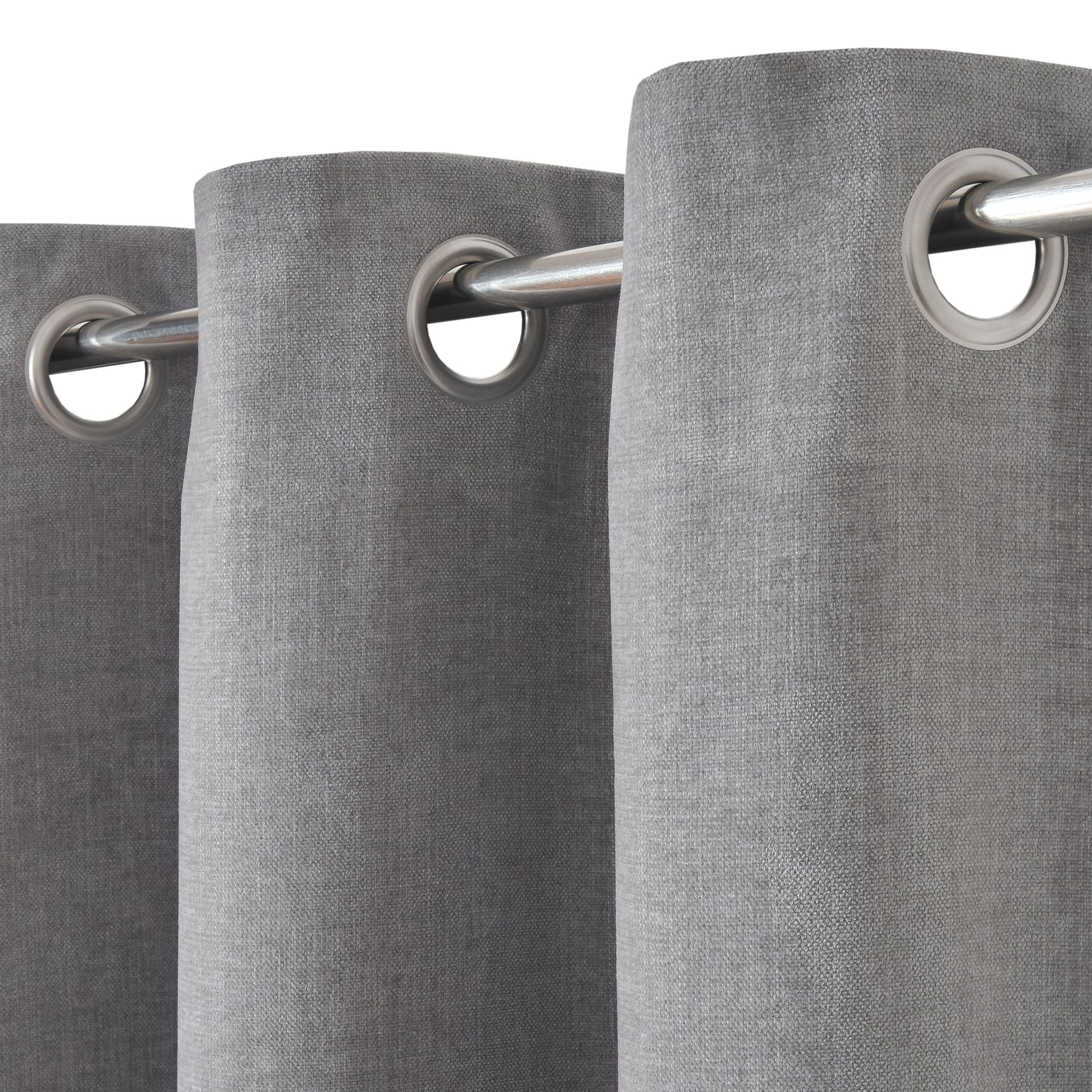 Arntzen Grey Plain woven Lined Eyelet Curtain (W)167cm (L)228cm, Pair