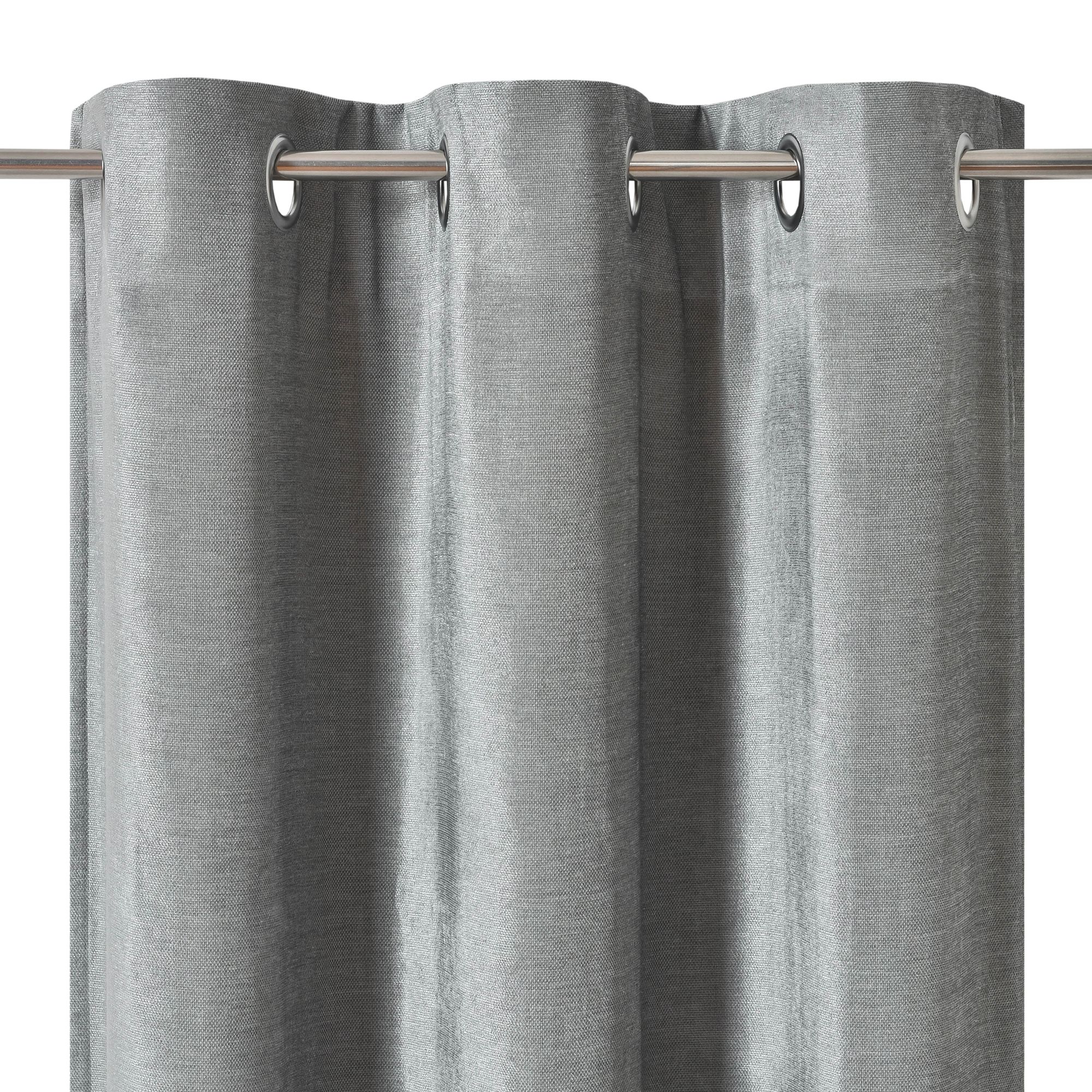Arntzen Grey Plain woven Lined Eyelet Curtain (W)228cm (L)228cm, Pair