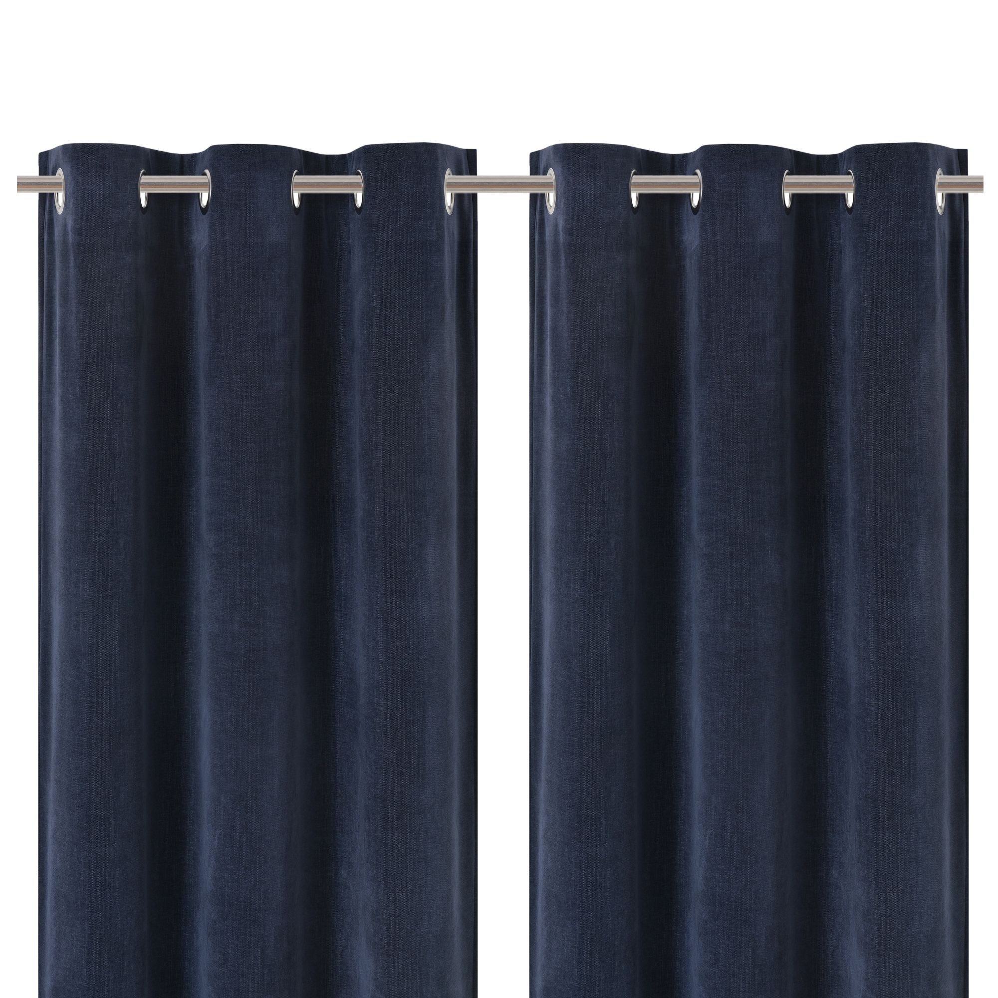 Arntzen Navy Plain woven Lined Eyelet Curtain (W)228cm (L)228cm, Pair