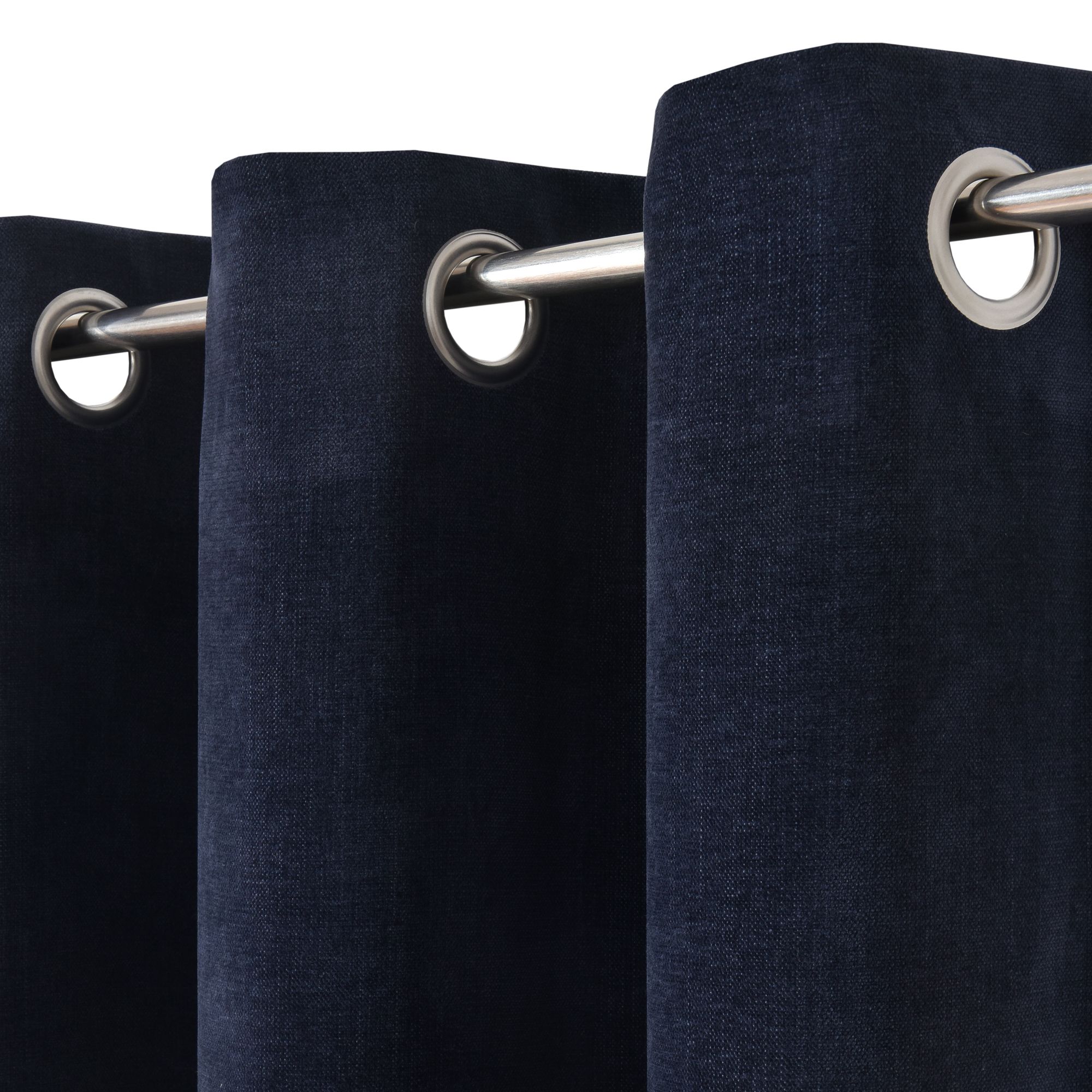 Arntzen Navy Plain woven Lined Eyelet Curtain (W)228cm (L)228cm, Pair