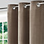 Arntzen Taupe Plain woven Lined Eyelet Curtain (W)167cm (L)183cm, Pair