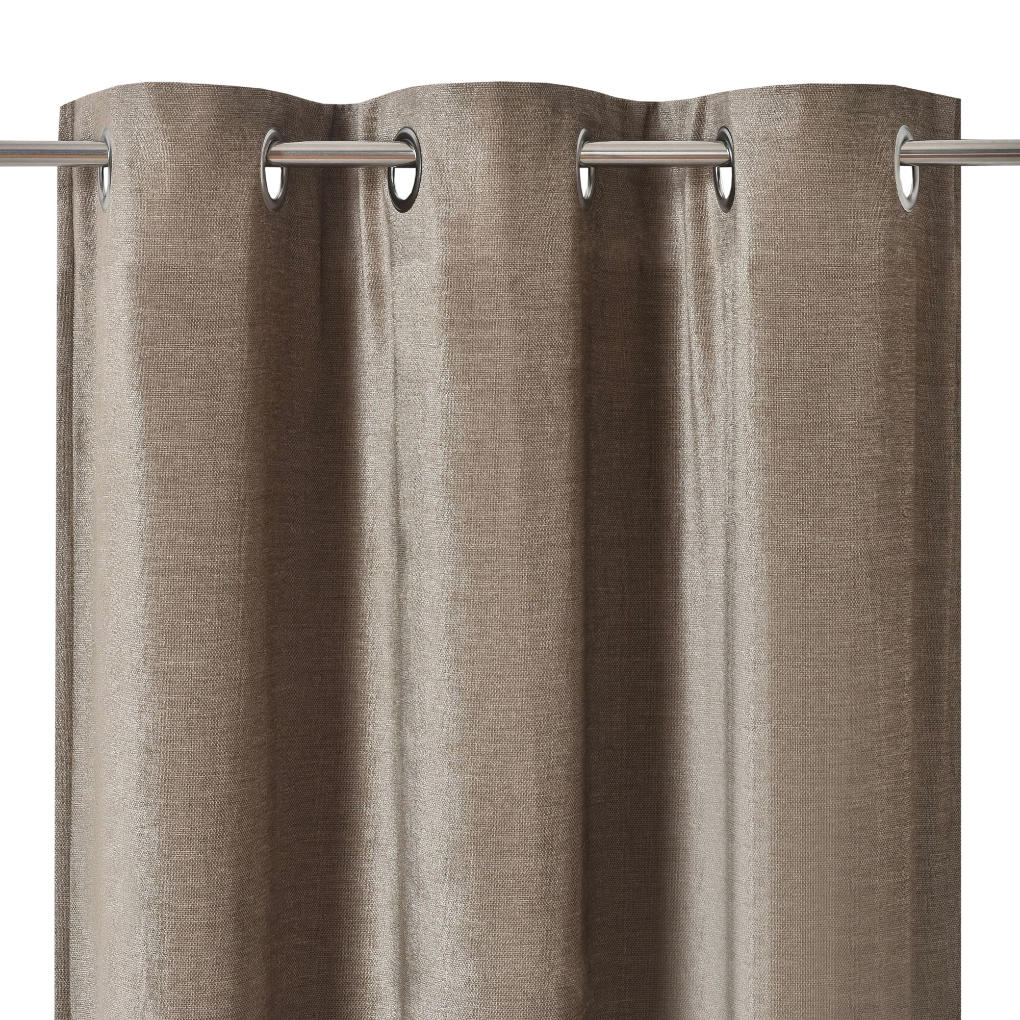 Arntzen Taupe Plain woven Lined Eyelet Curtain (W)228cm (L)228cm, Pair
