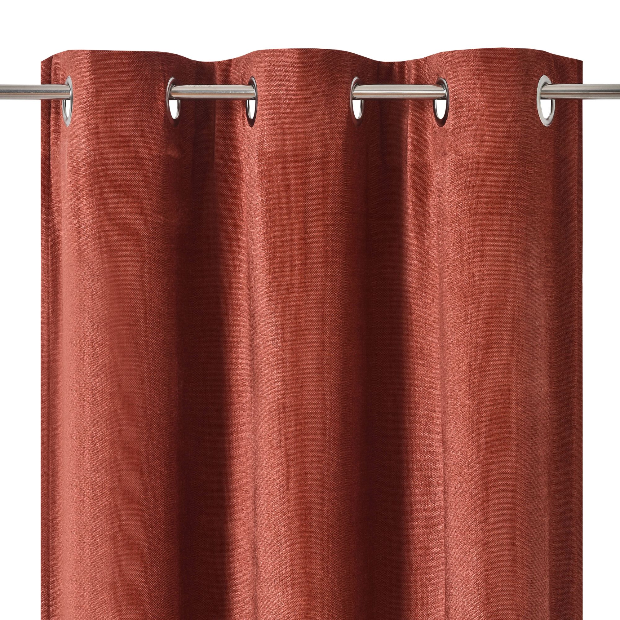 Arntzen Terracotta Plain woven Lined Eyelet Curtain (W)167cm (L)183cm, Pair