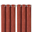 Arntzen Terracotta Plain woven Lined Eyelet Curtain (W)167cm (L)228cm, Pair