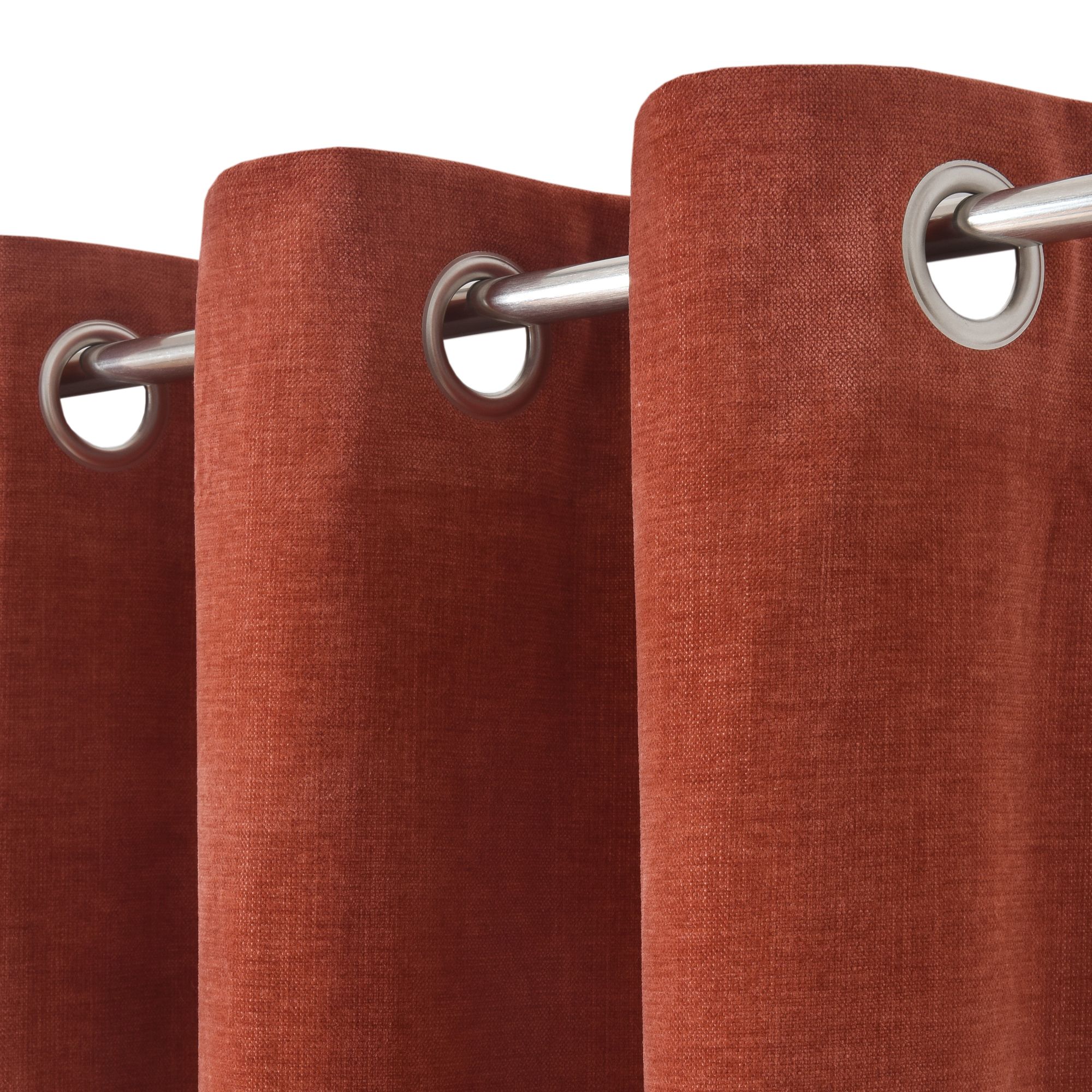 Arntzen Terracotta Plain woven Lined Eyelet Curtain (W)167cm (L)228cm, Pair