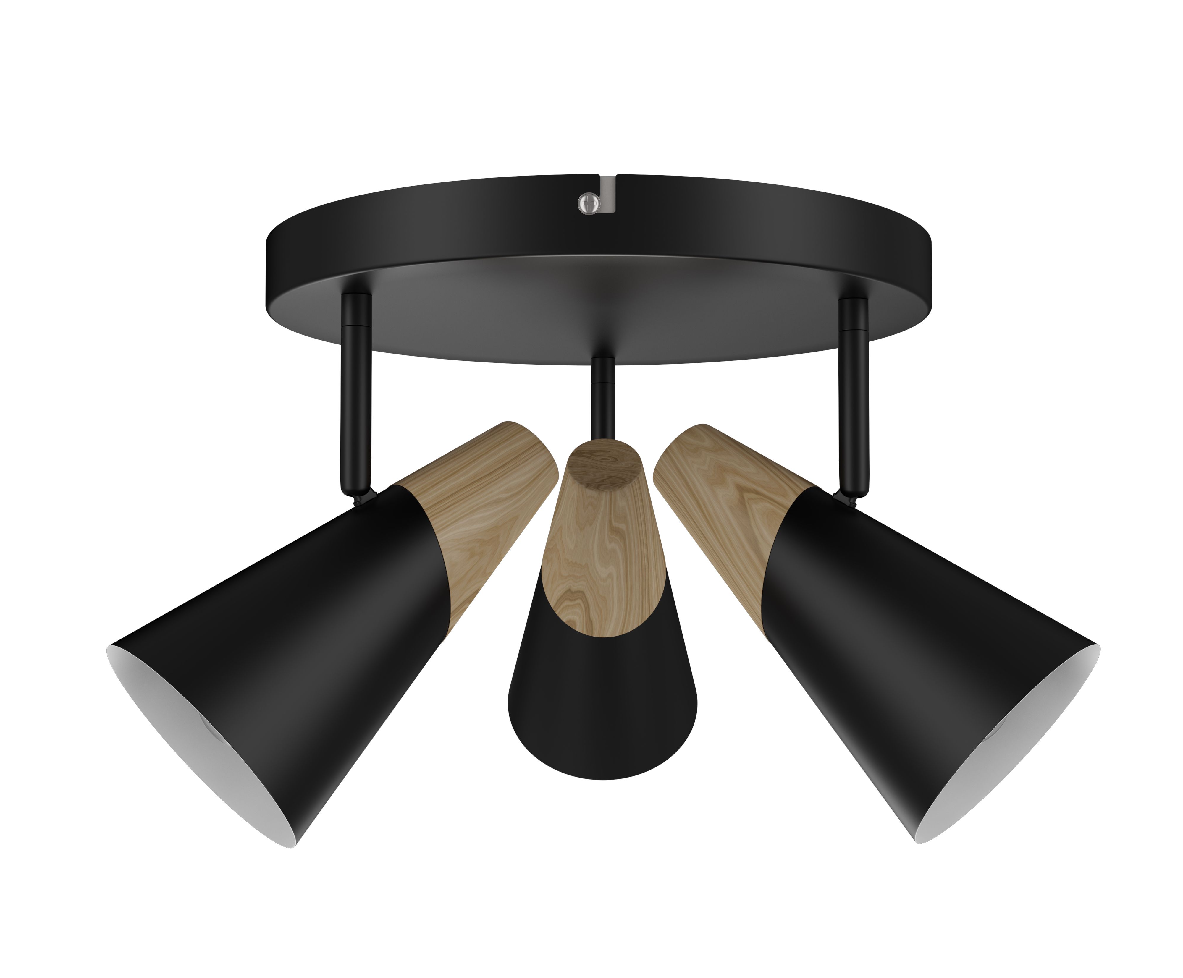 Arraqis Plate Matt Black 3 Light Spotlight