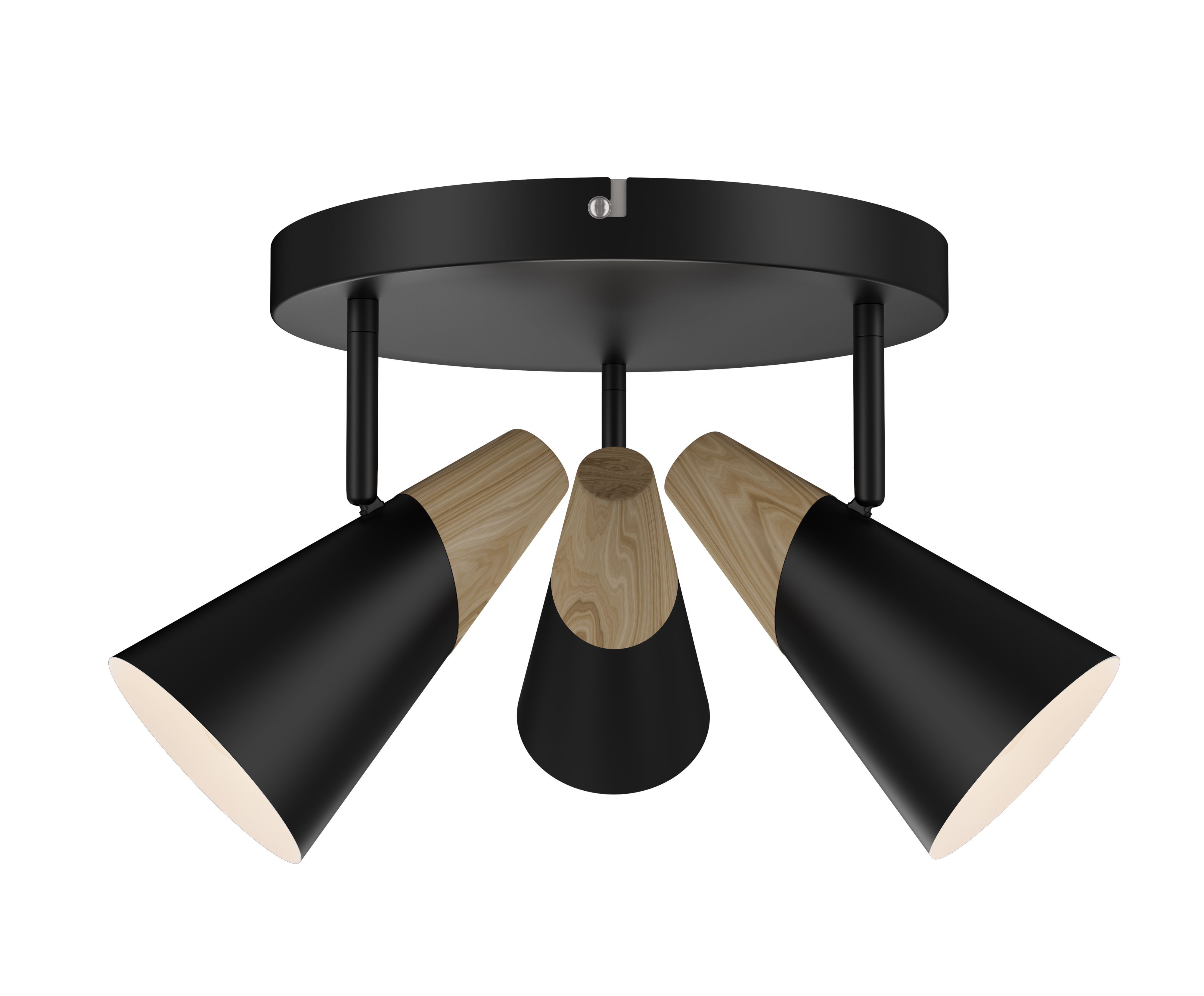 Arraqis Plate Matt Black 3 Light Spotlight