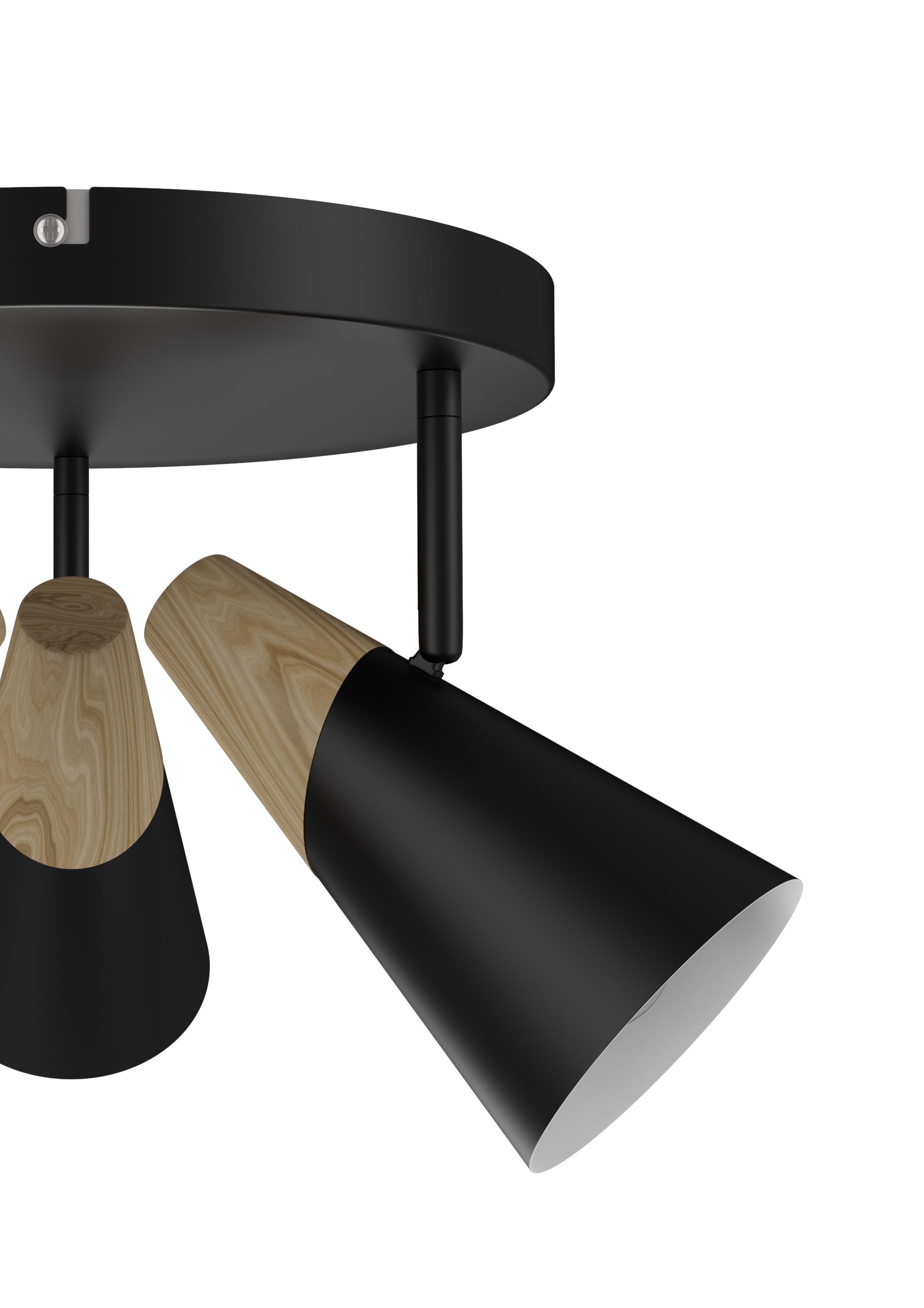 Arraqis Plate Matt Black 3 Light Spotlight