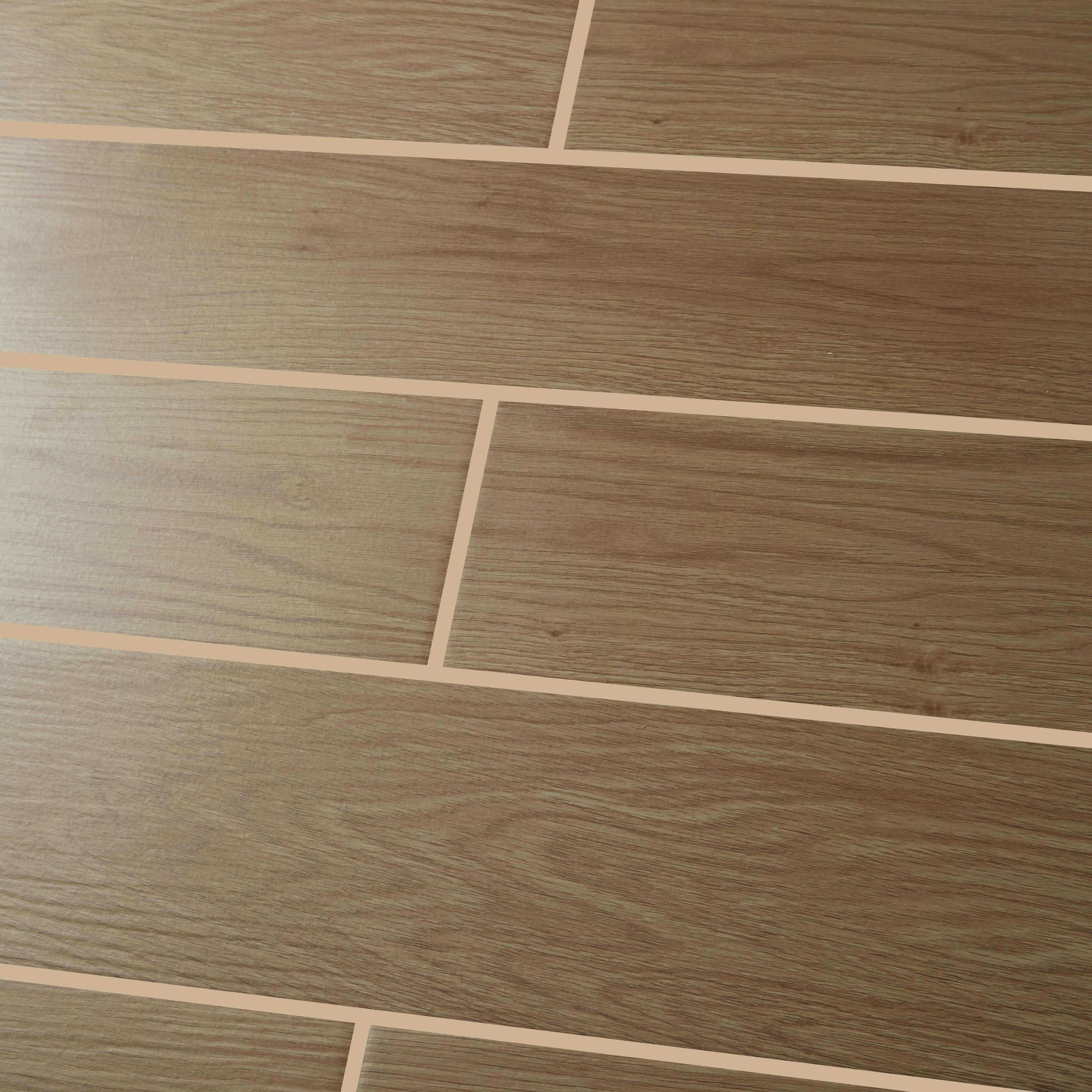 Arrezo Beige Matt Wood effect Porcelain Wall & floor Tile, Pack of 14, (L)600mm (W)150mm