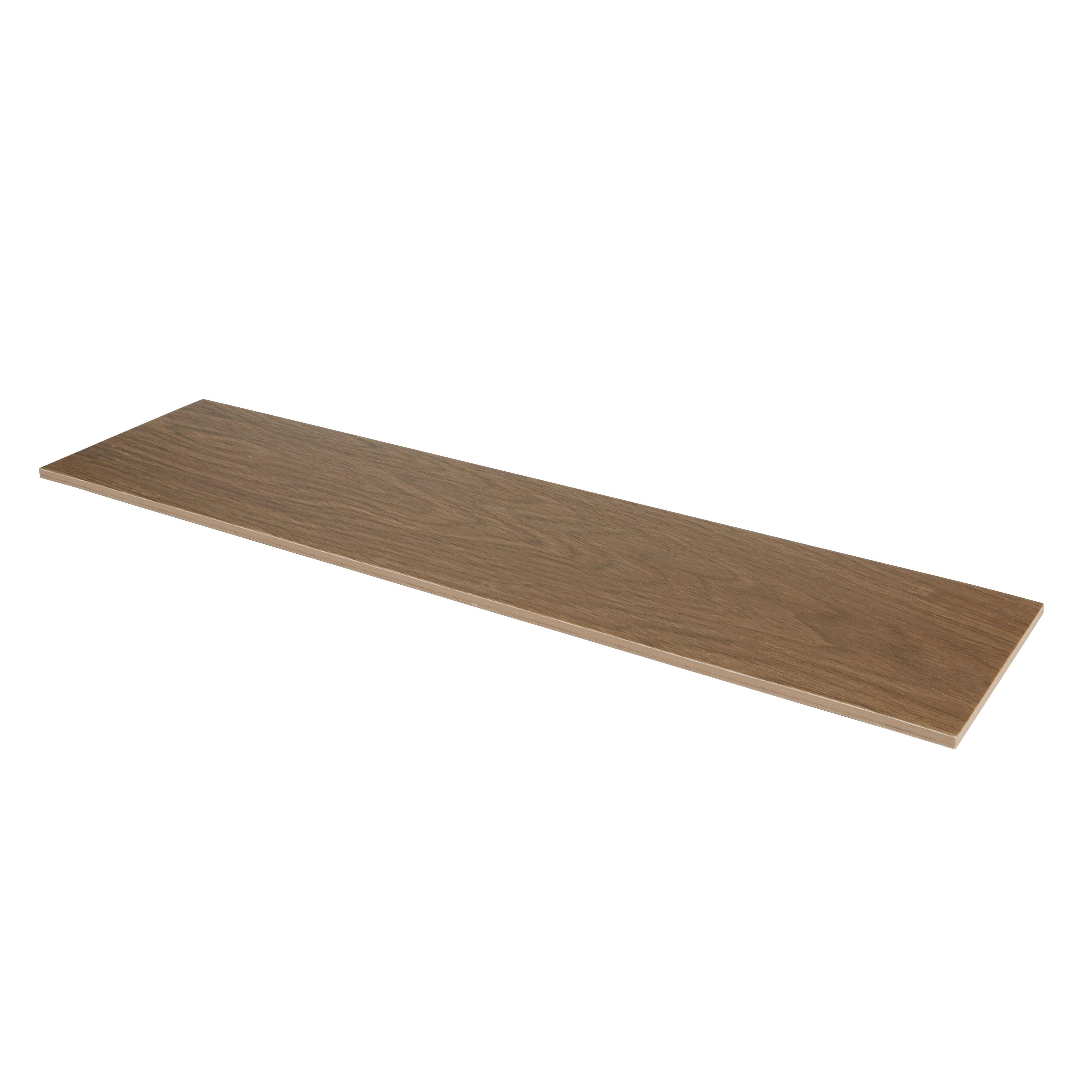 Arrezo Brown Matt Wood effect Porcelain Wall & floor Tile, Pack of 14, (L)600mm (W)150mm