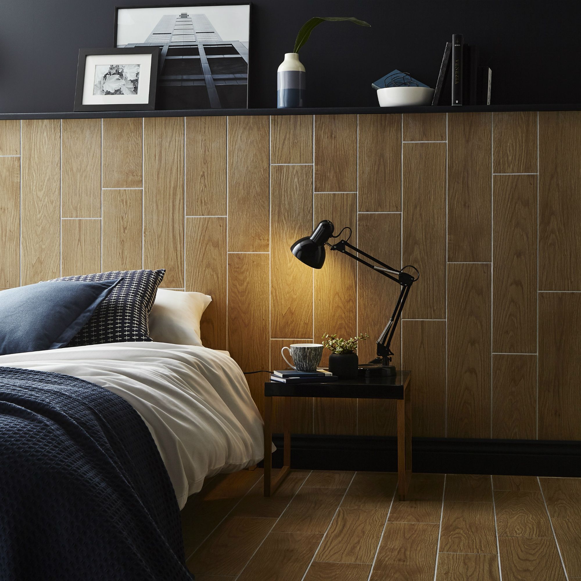 Arrezo Brown Matt Wood effect Porcelain Wall & floor Tile, Pack of 14, (L)600mm (W)150mm