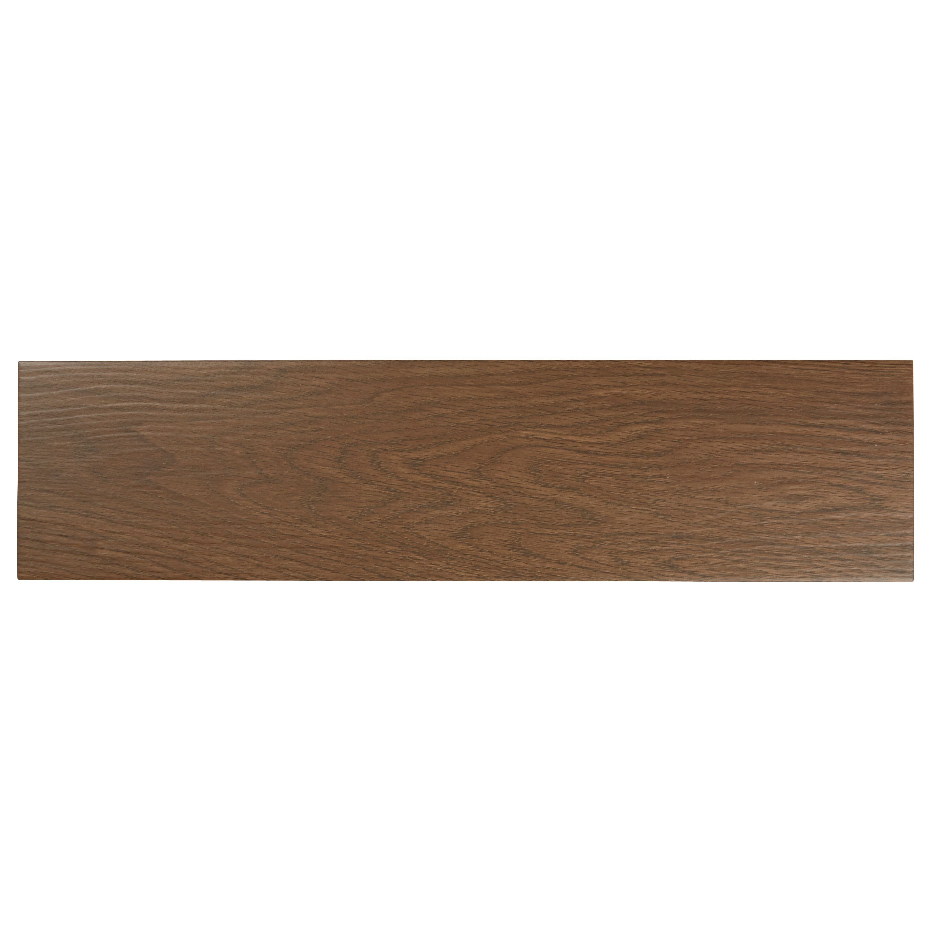Arrezo Brown Matt Wood effect Porcelain Wall & floor Tile, Pack of 14, (L)600mm (W)150mm