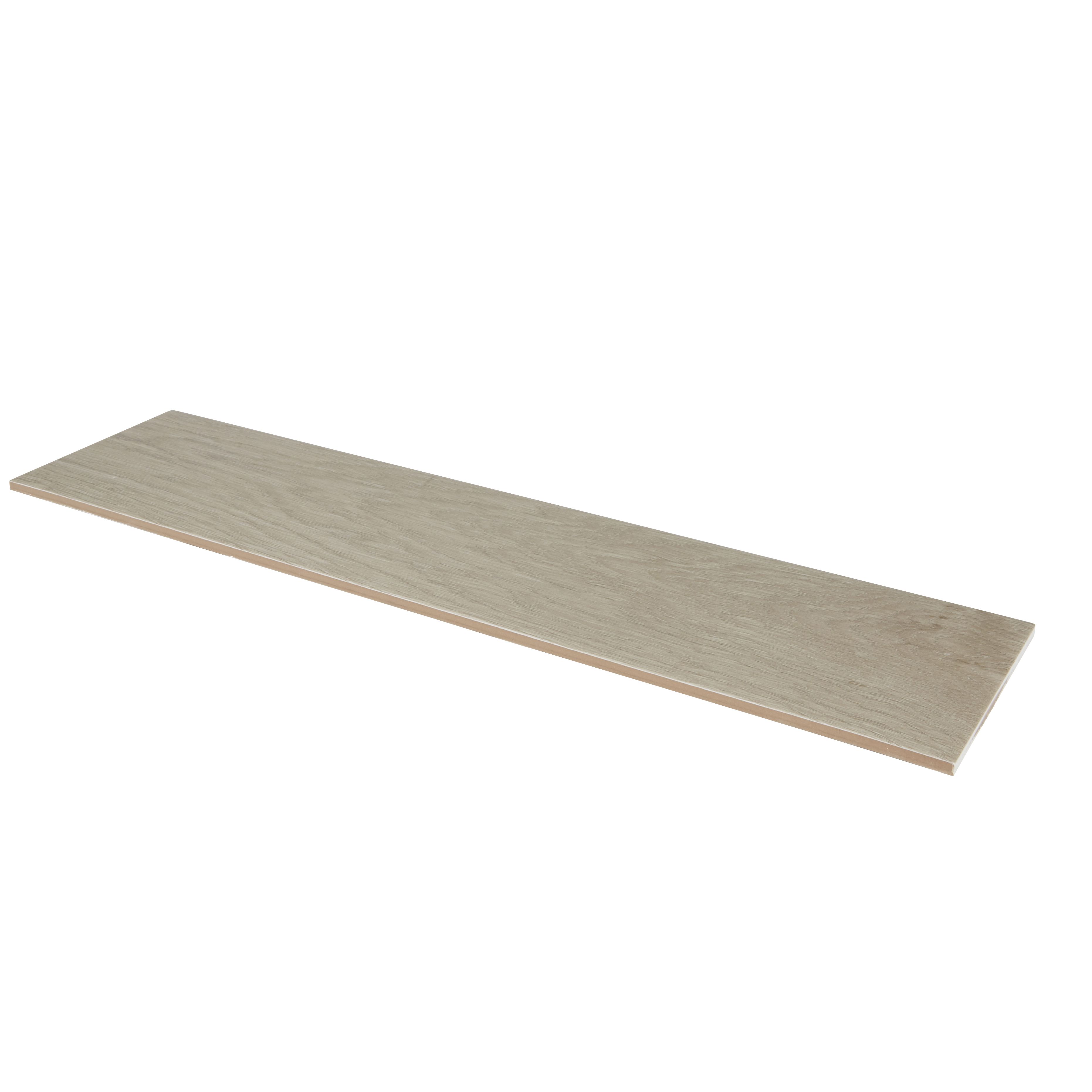 Arrezo Grey Matt Wood effect Porcelain Wall & floor Tile, Pack of 14, (L)600mm (W)150mm