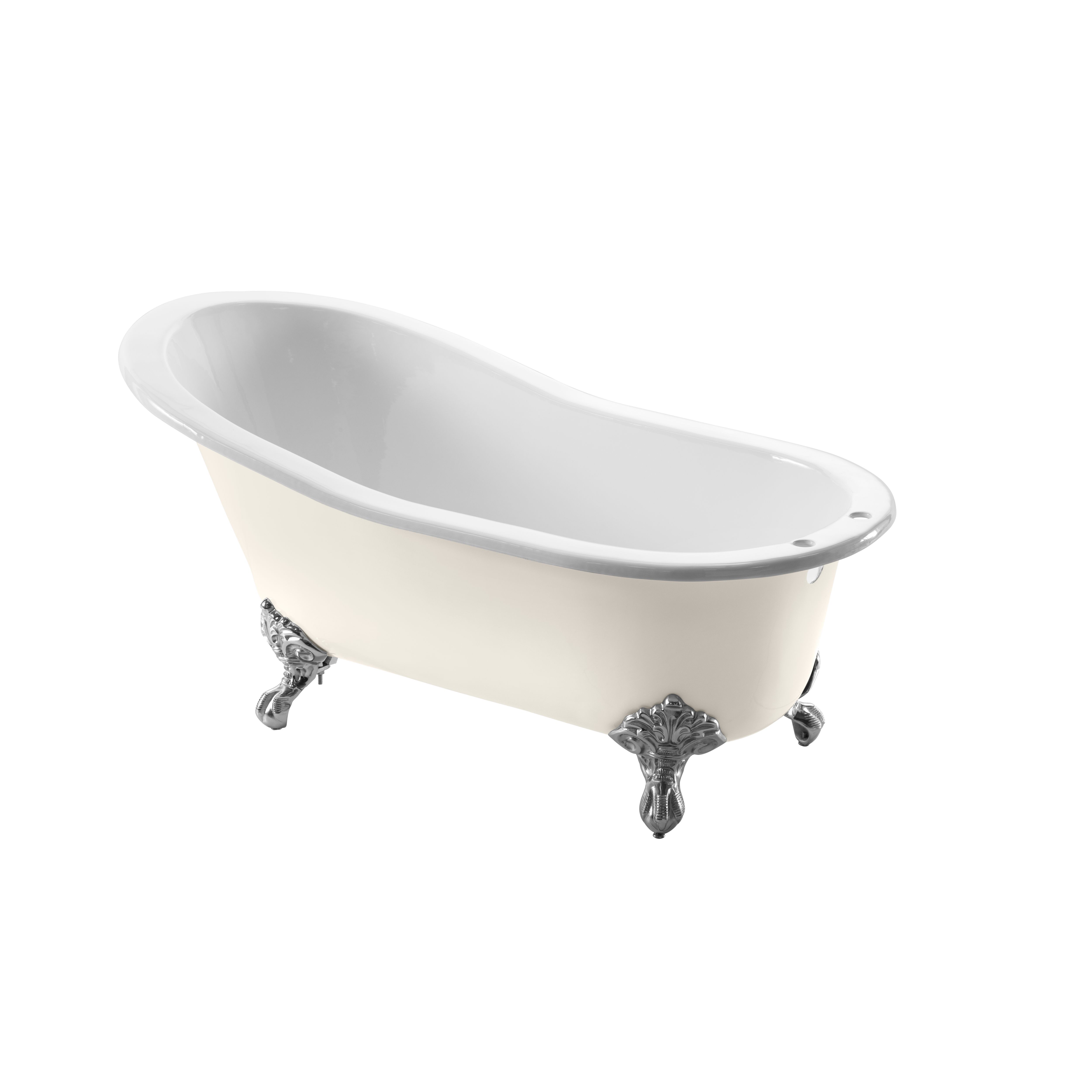 Arroll Bordeaux Gloss White Slipper Single ended Bath (L)1700mm (W)780mm