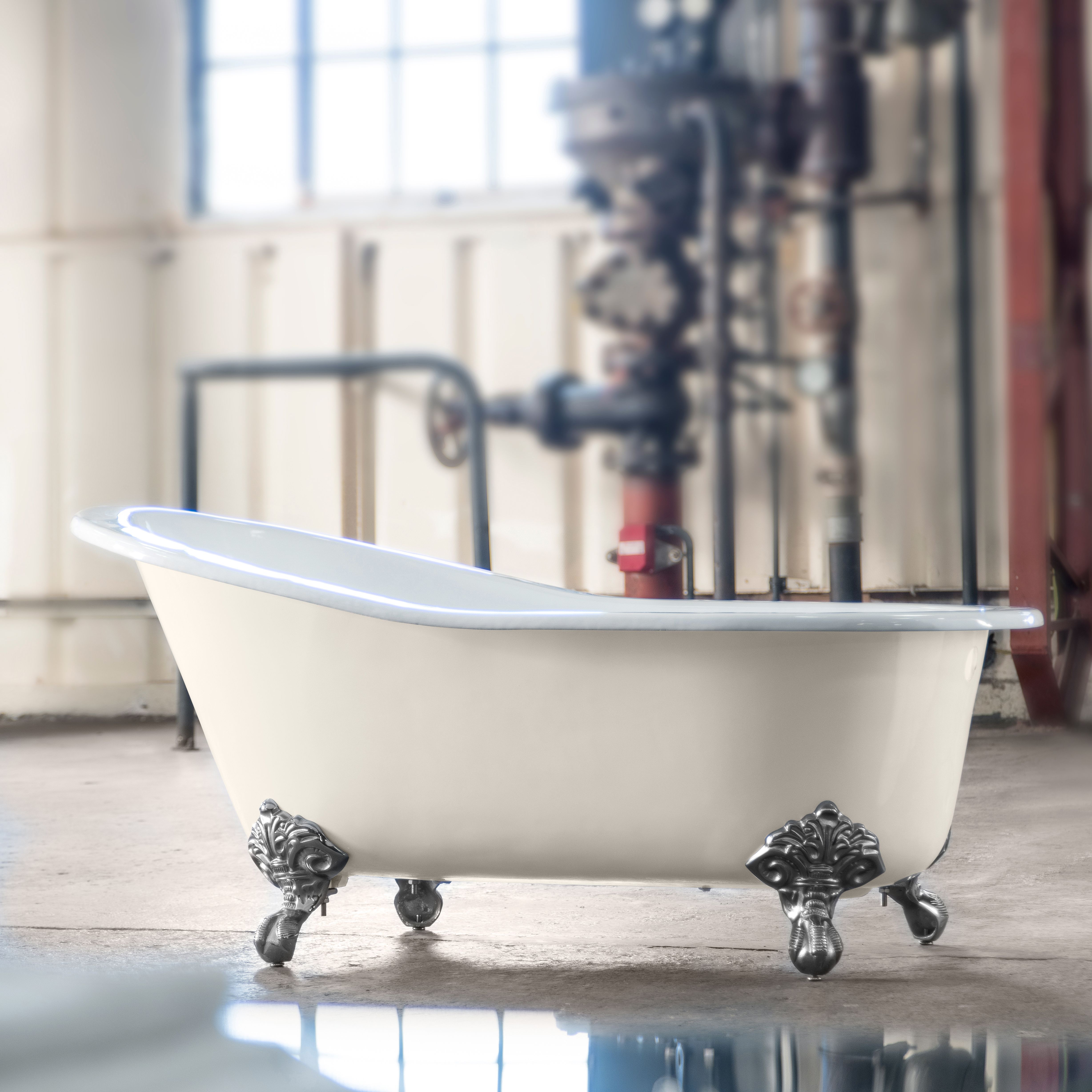 Arroll Bordeaux Gloss White Slipper Single ended Bath (L)1700mm (W)780mm