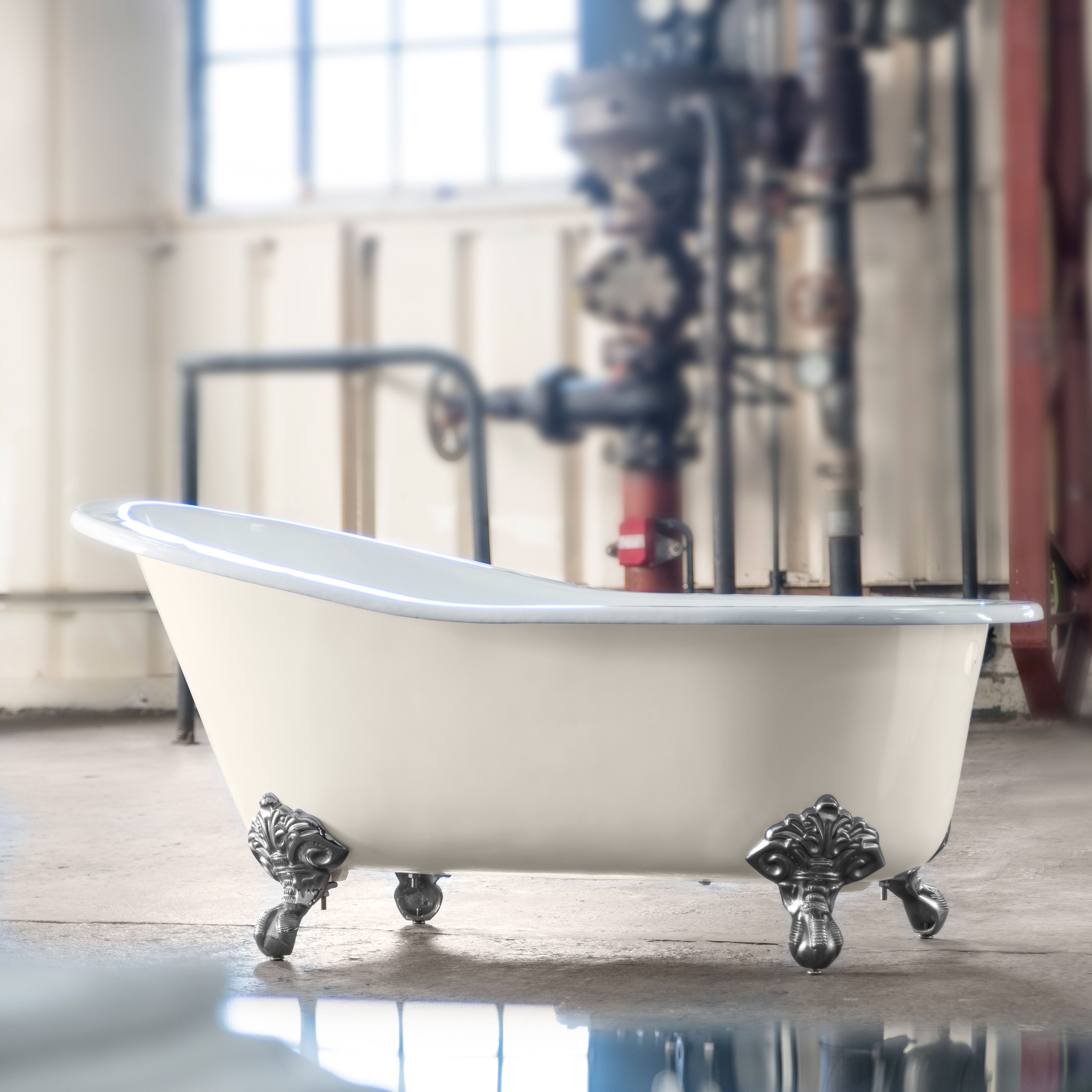 Arroll Bordeaux Gloss White Slipper Single ended Bath (L)1700mm (W)780mm