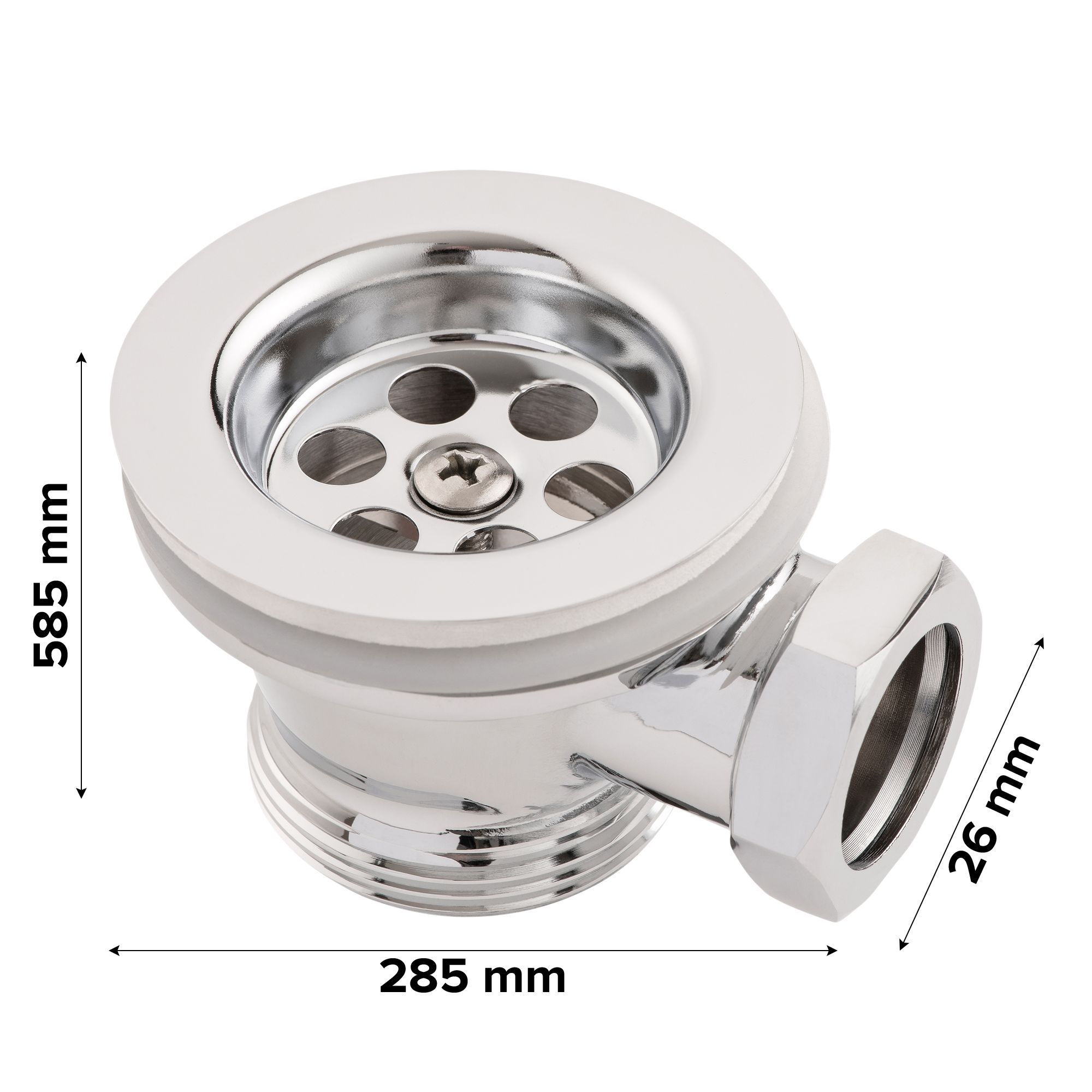 Arroll Chrome-plated Stopper Bath Waste & overflow (Dia)70mm - (Dia)70mm