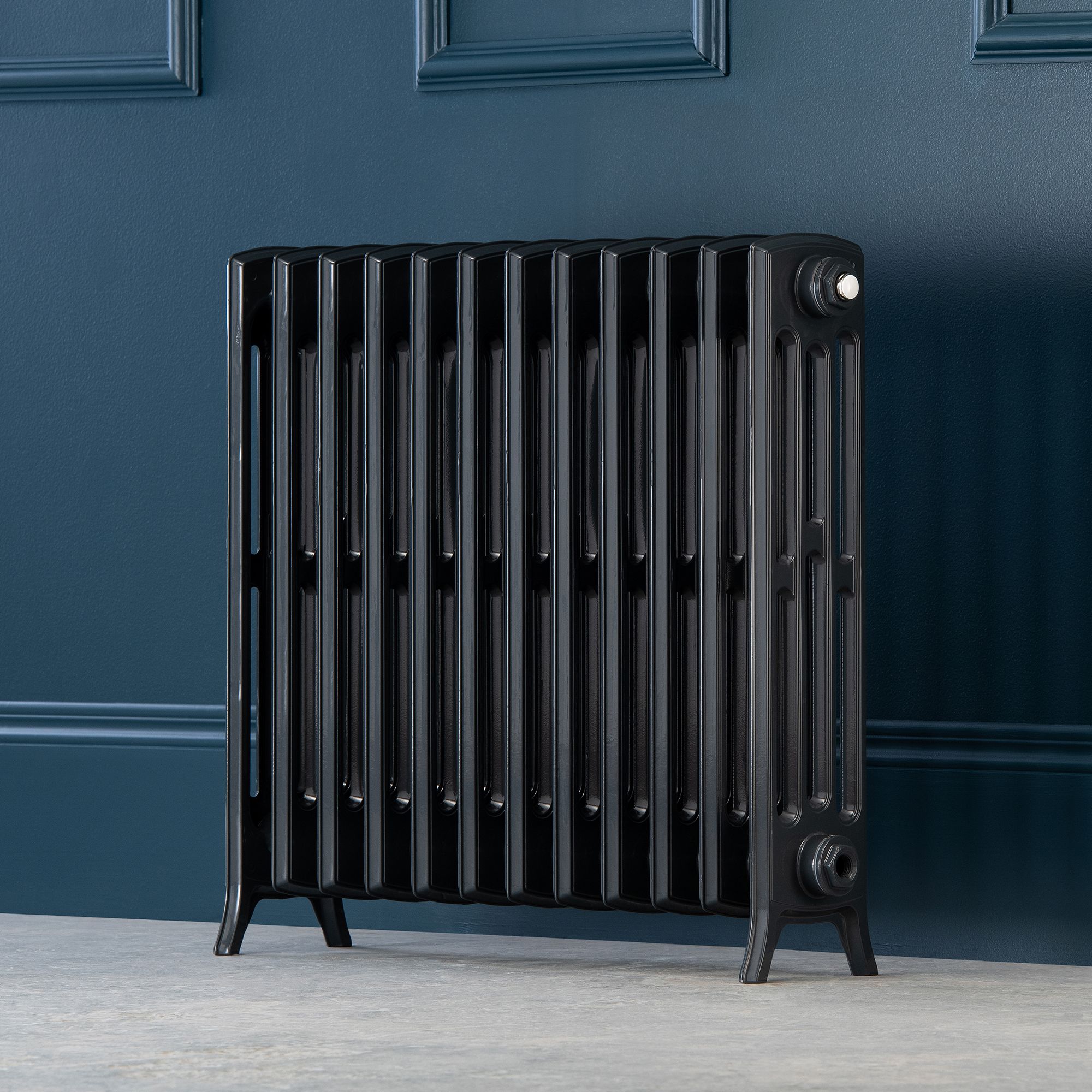 Arroll Edwardian Cast aluminium Anthracite Grey 12 Column Radiator, (W)728mm x (H)650mm