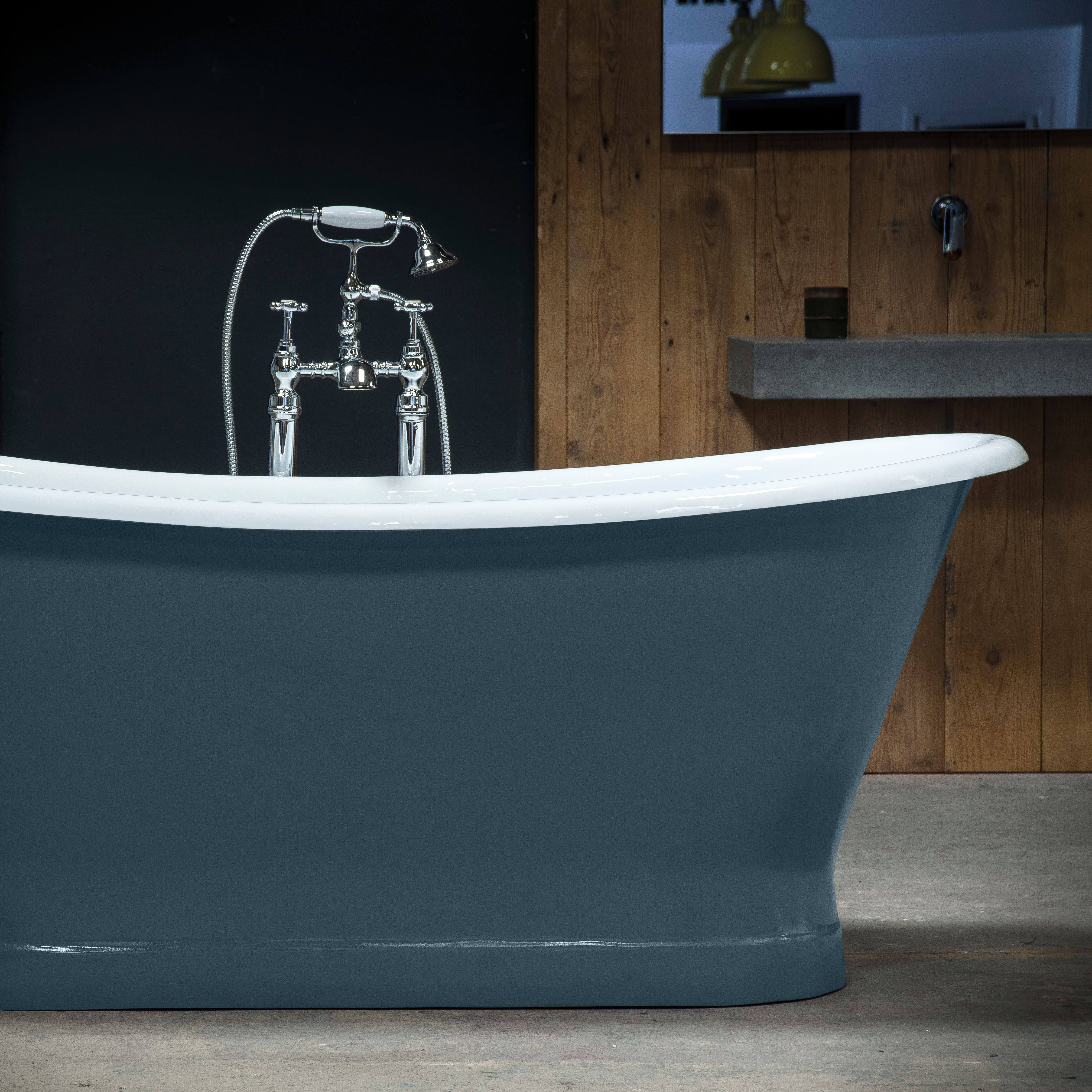 Arroll Lyon Gloss Blue Single ended Bath (L)1700mm (W)720mm