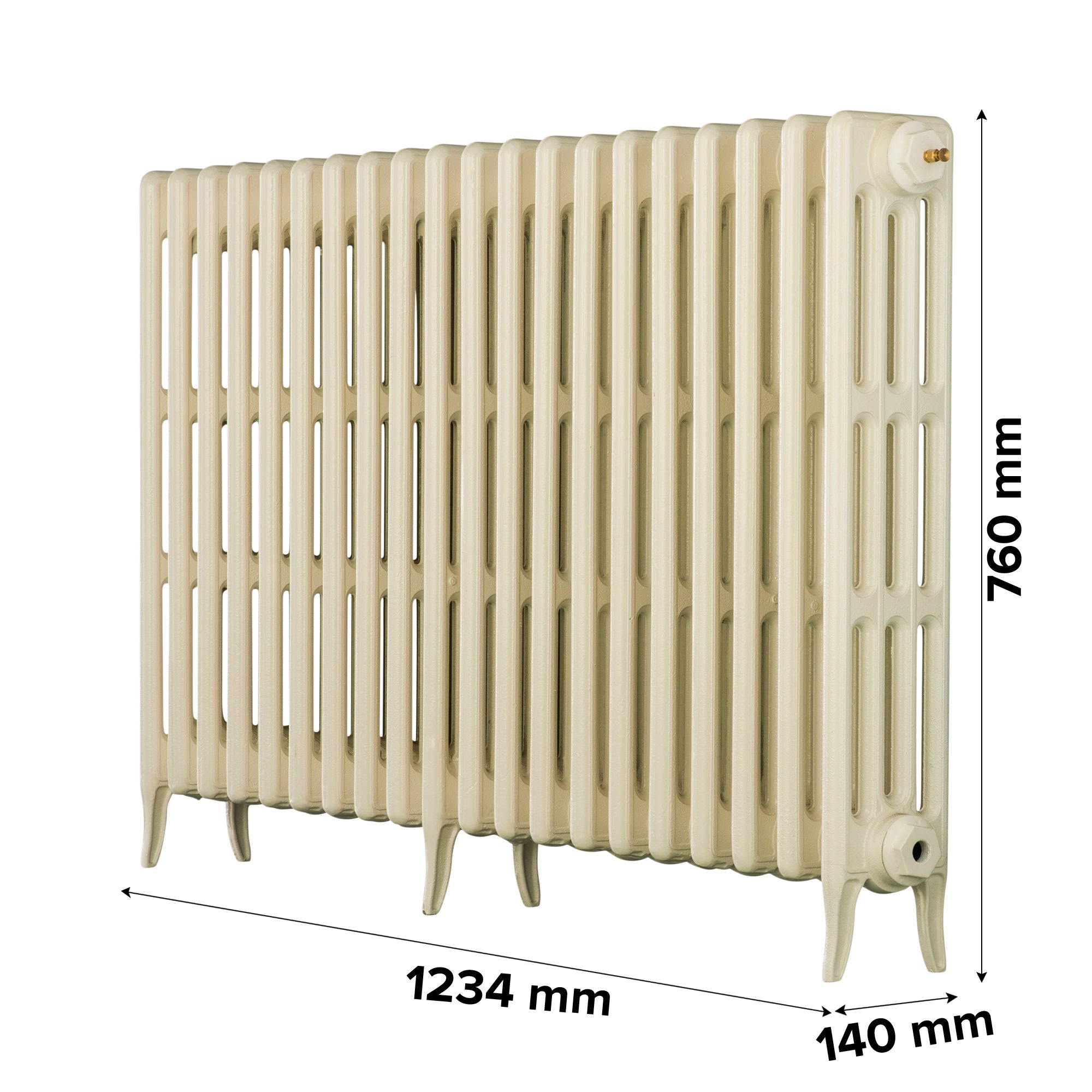 Arroll Neo-Classic Cream 4 Column Radiator, (W)1114mm x (H)760mm
