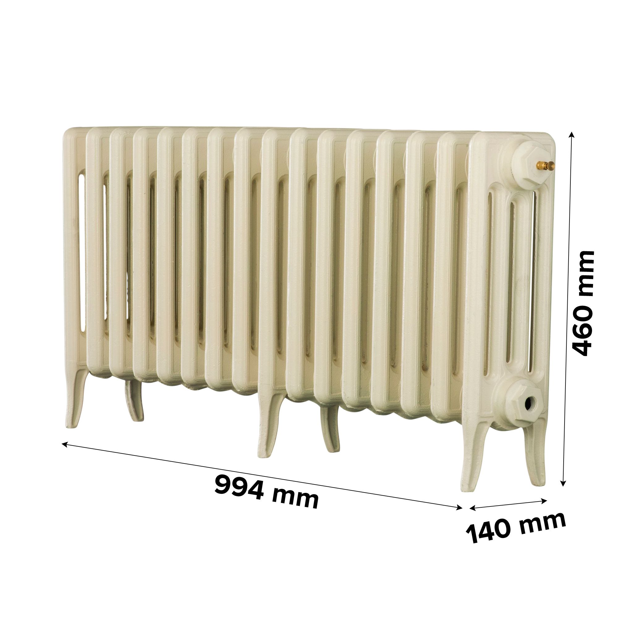 Arroll Neo-Classic Cream 4 Column Radiator, (W)874mm x (H)460mm