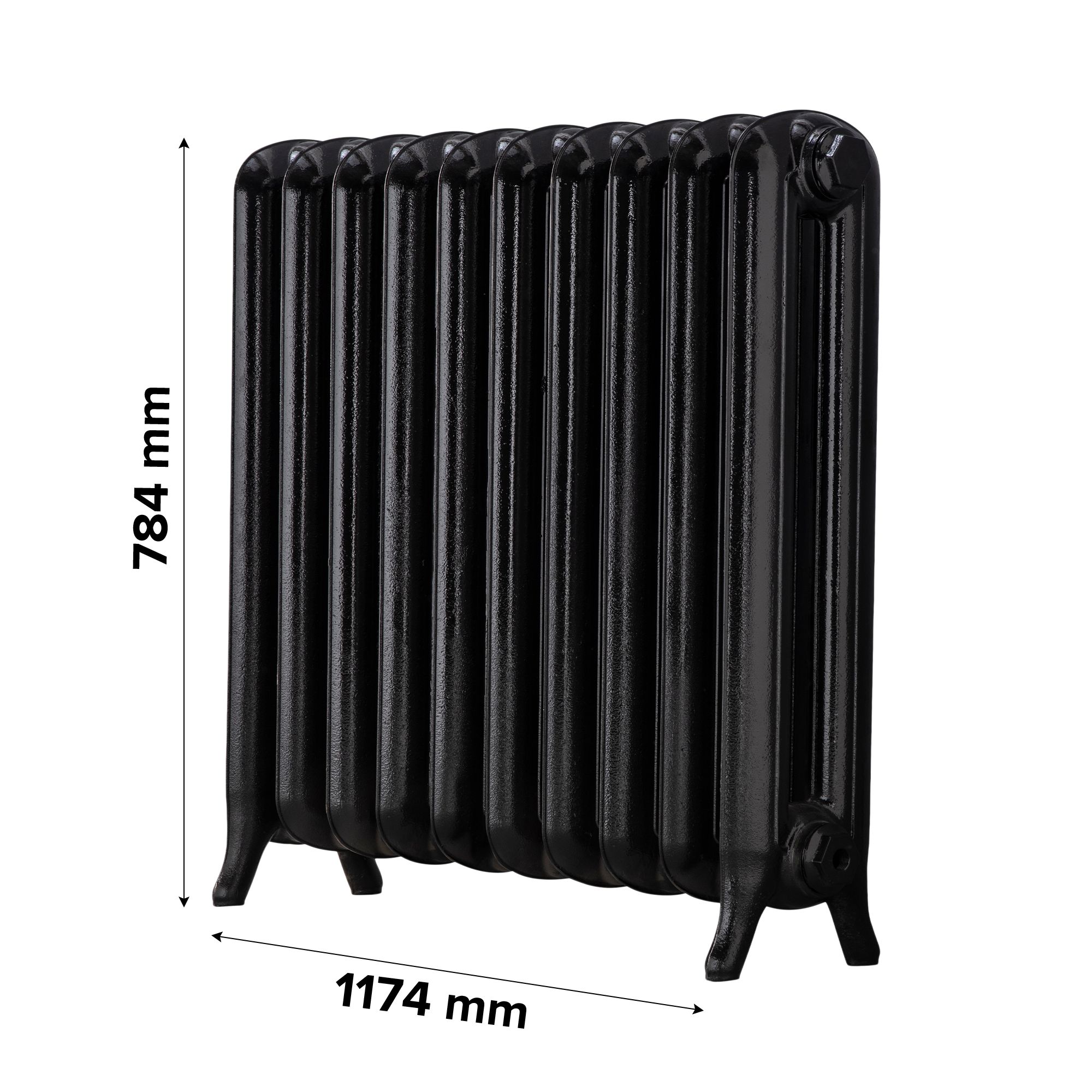 Arroll Princess Cast iron Black 15 Column Radiator, (W)1174mm x (H)748mm