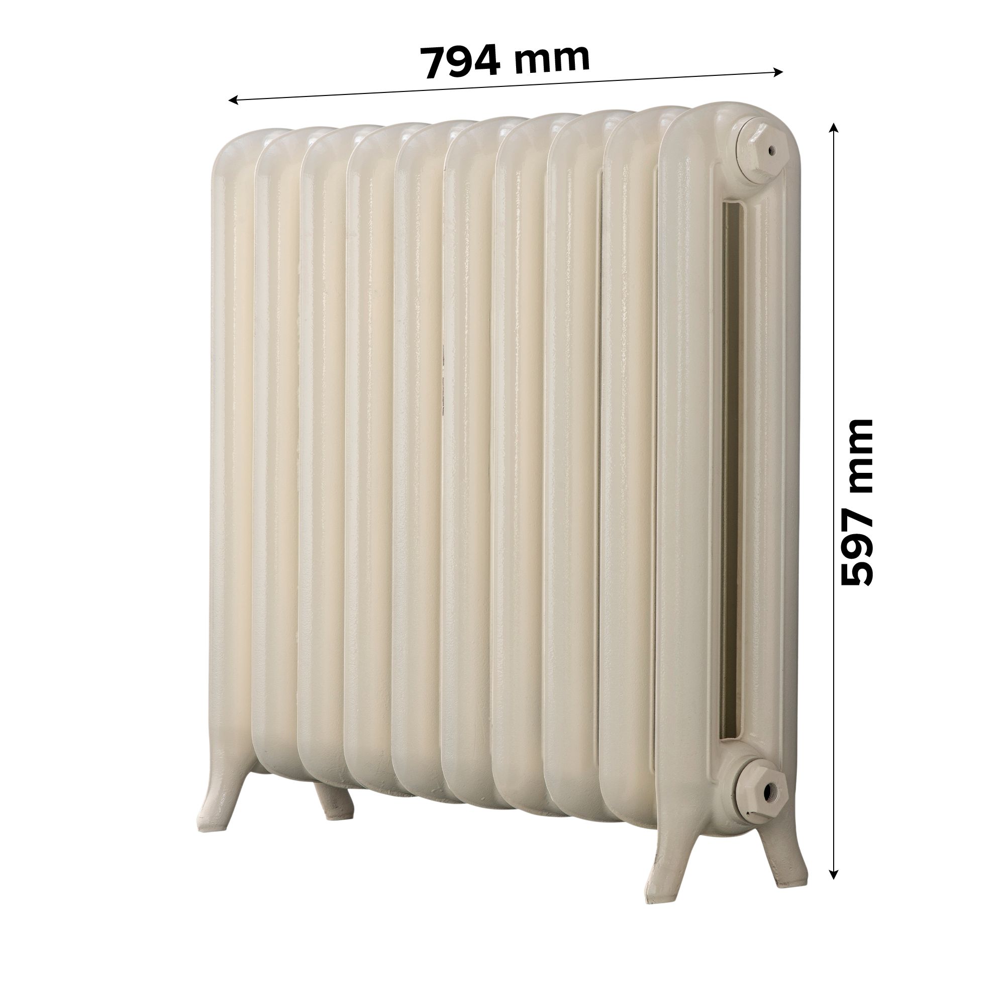 Arroll Princess Cast iron Cream 10 Column Radiator, (W)794mm x (H)597mm