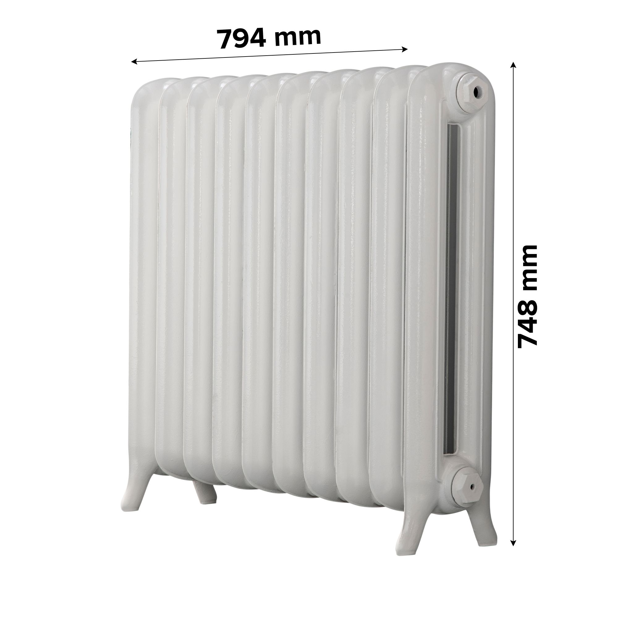 Arroll Princess Cast iron White 10 Column Radiator, (W)794mm x (H)748mm