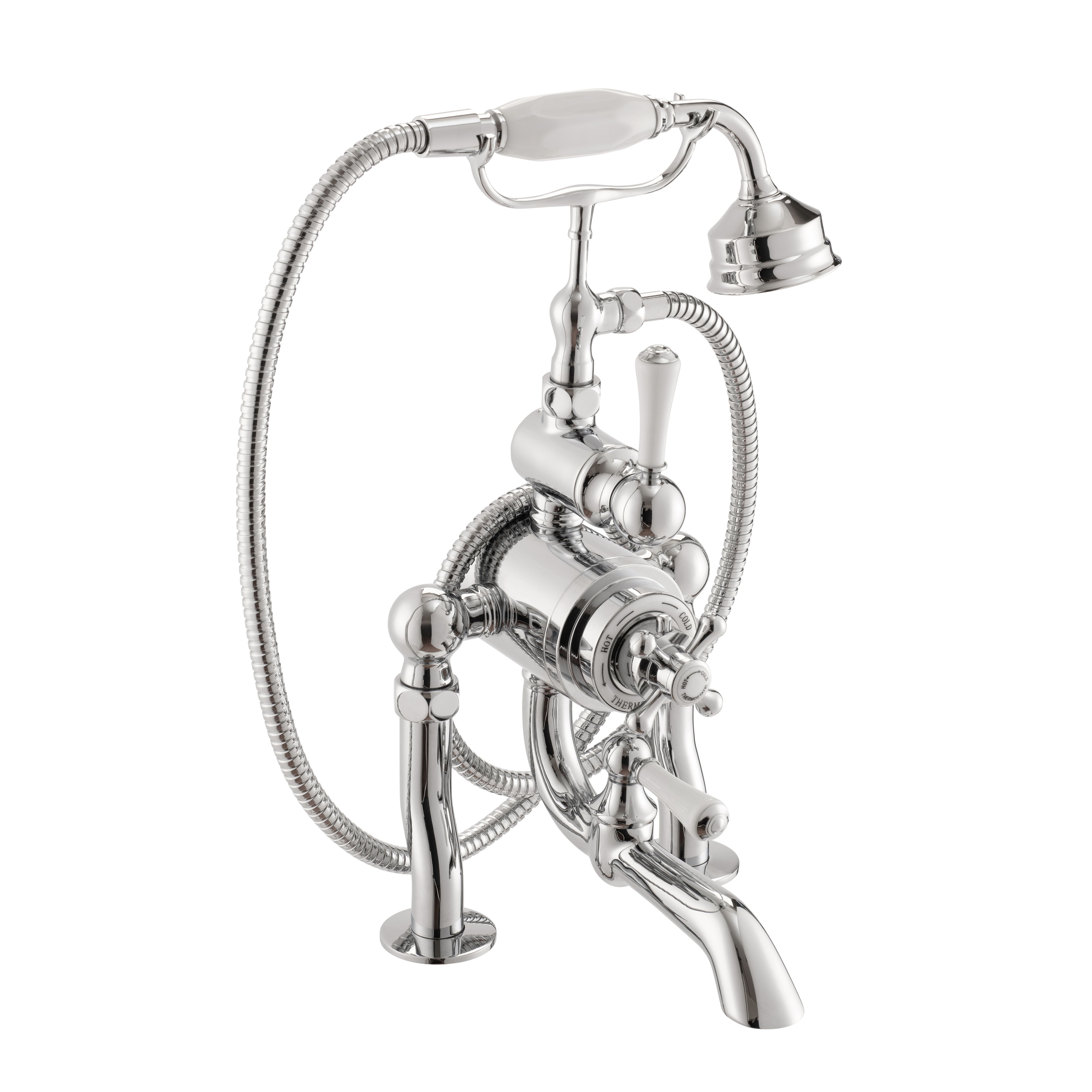 Arroll TRV Chrome effect Surface-mounted Double Mixer Tap with Hand shower